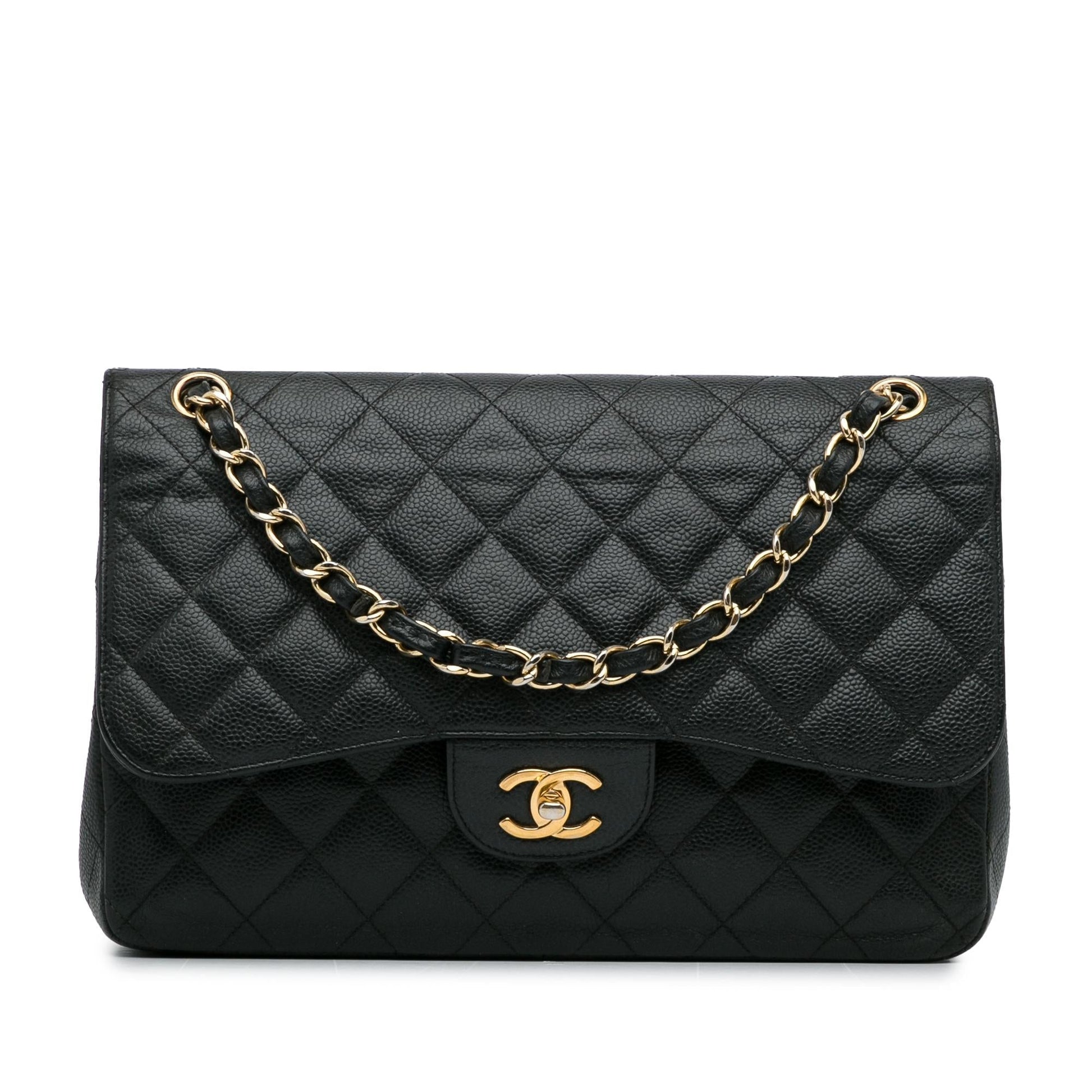 Chanel Jumbo Classic Caviar Double Flap (SHG-KP2qbj) Shoulder Bag