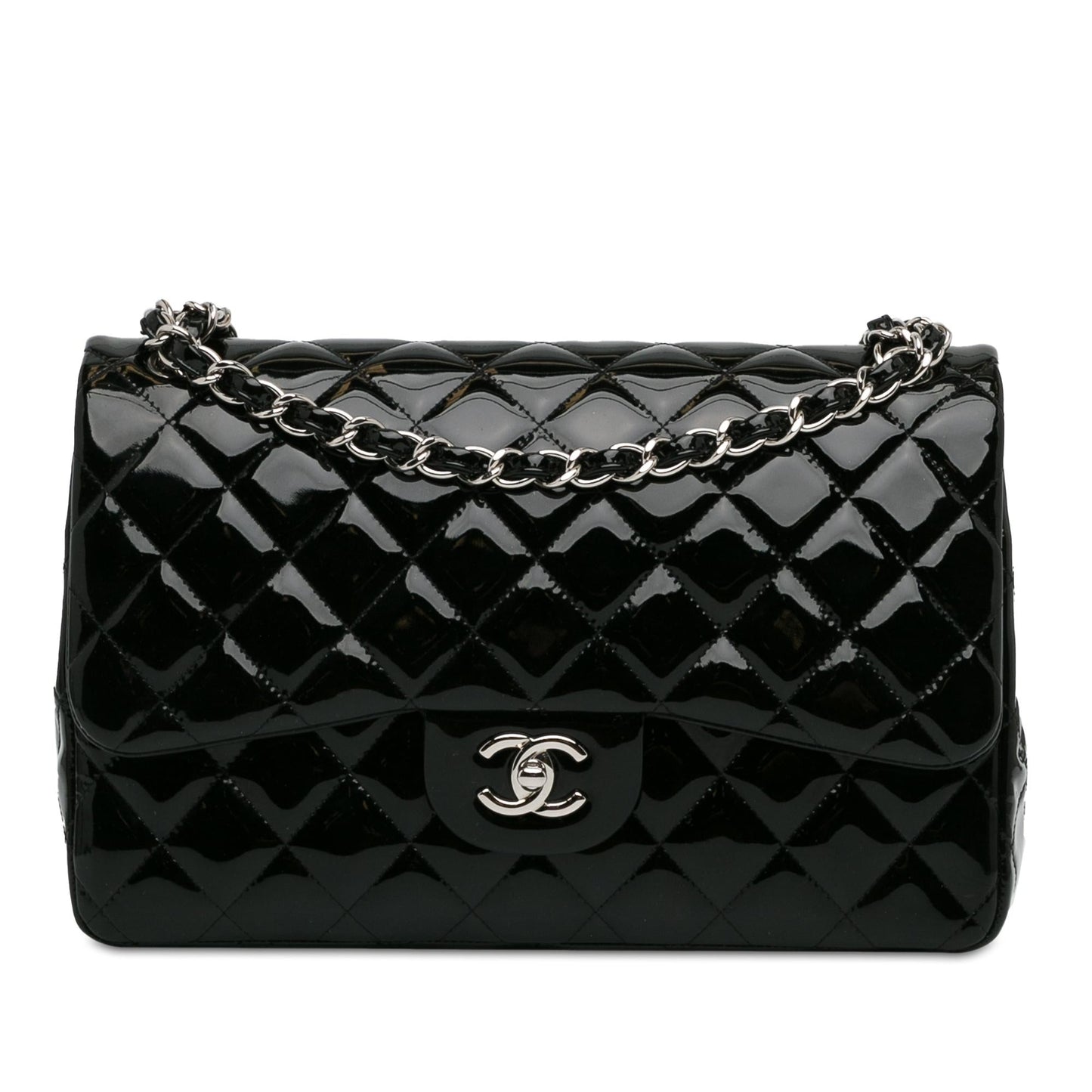 Chanel Jumbo Classic Patent Double Flap (SHG-Emgu8N) Shoulder Bag