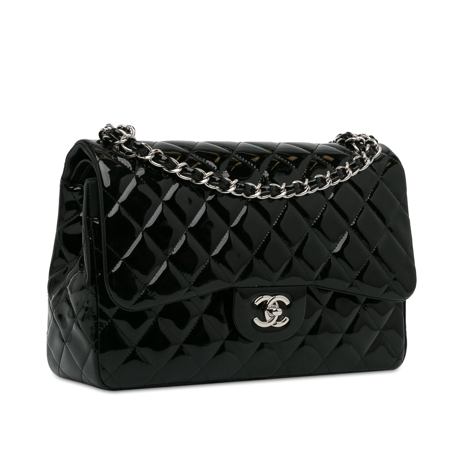 Chanel Jumbo Classic Patent Double Flap (SHG-Emgu8N) Shoulder Bag
