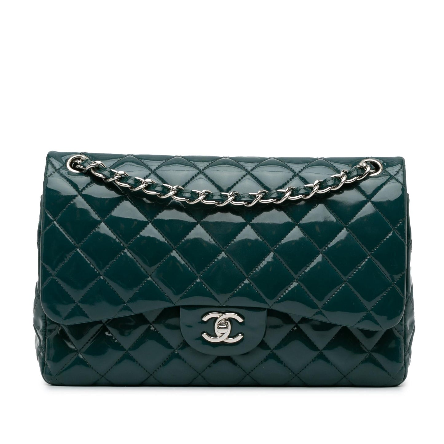 Chanel Jumbo Classic Patent Double Flap (SHG-A8oS33) Shoulder Bag