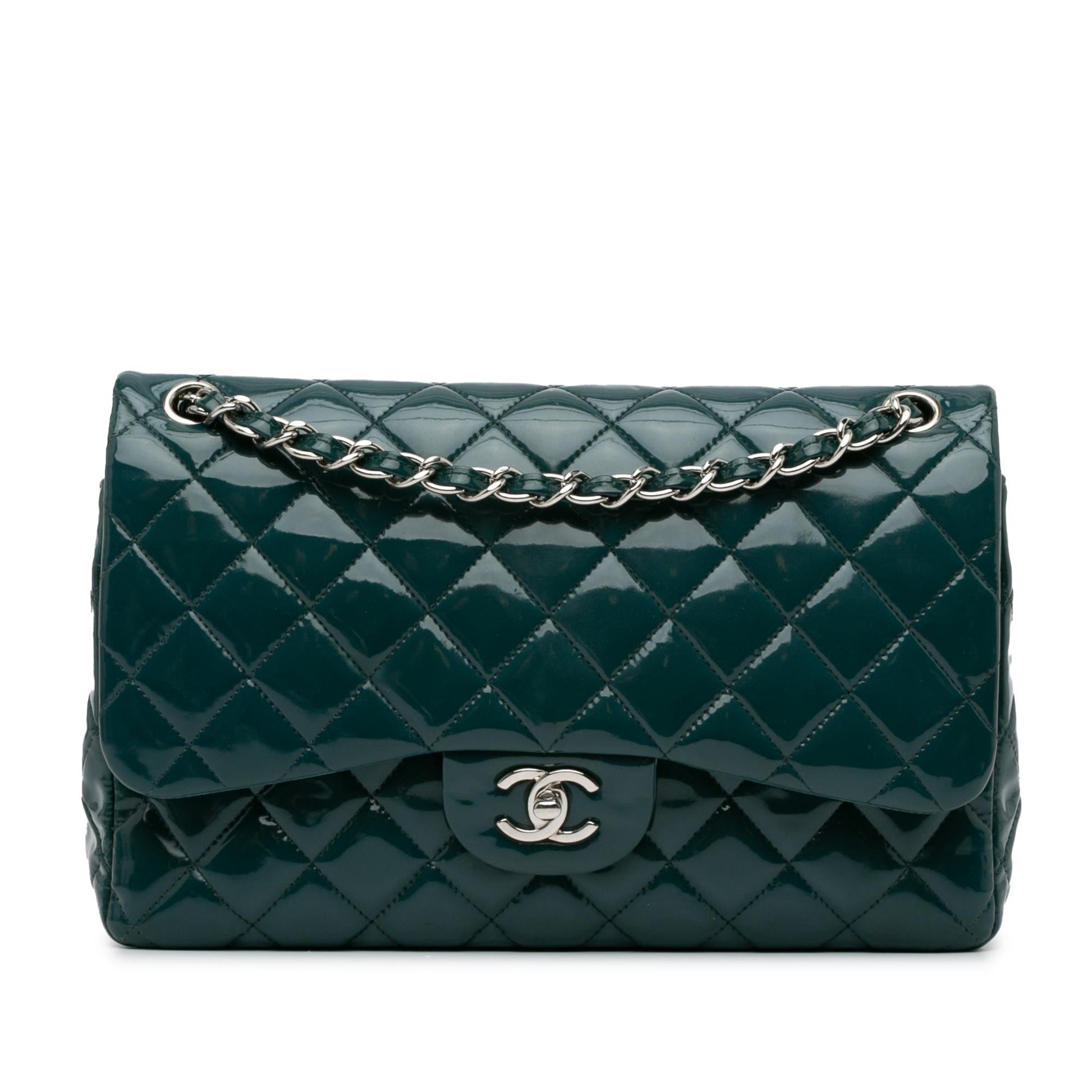 Chanel Jumbo Classic Patent Double Flap (SHG-A8oS33) Shoulder Bag