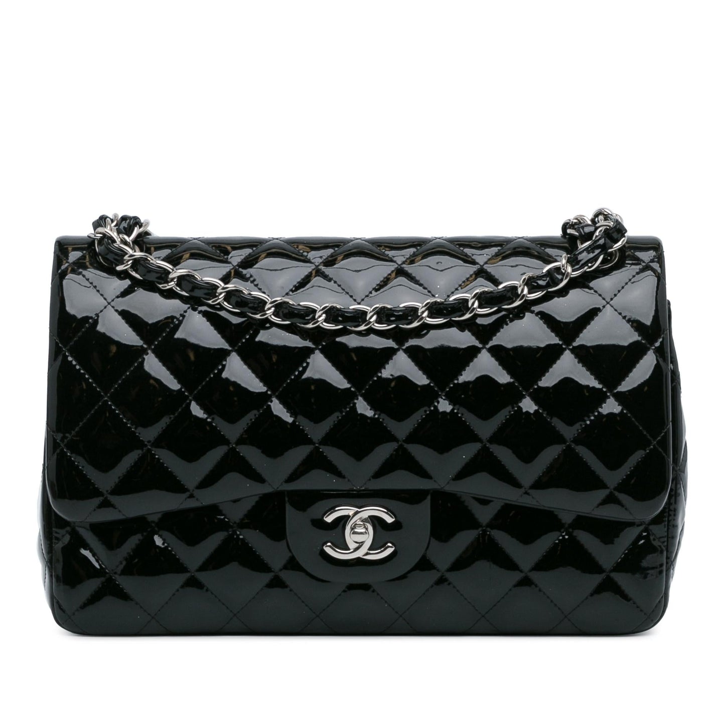 Chanel Jumbo Classic Patent Double Flap (SHG-OHbgvl) Shoulder Bag