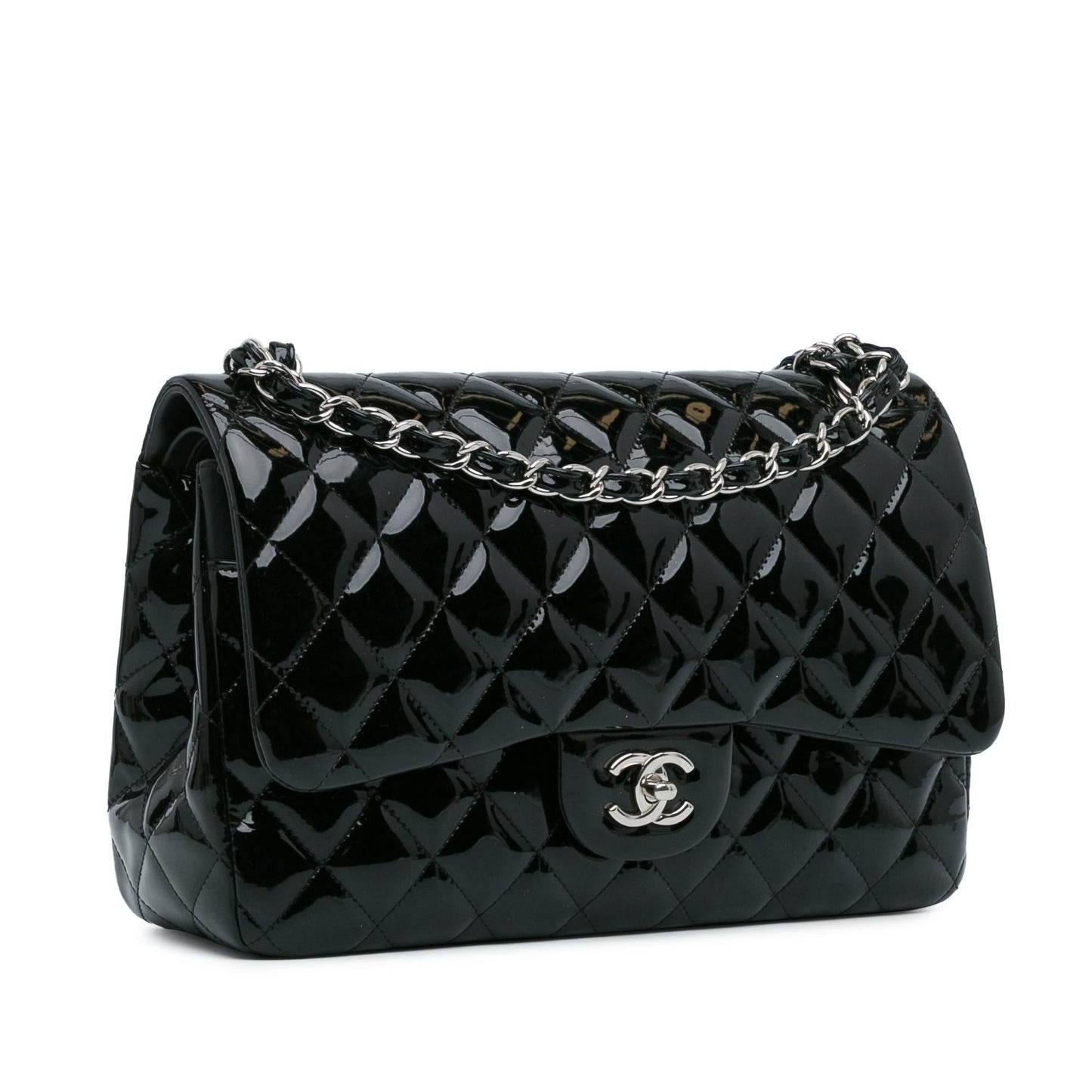 Chanel Jumbo Classic Patent Double Flap (SHG-OHbgvl) Shoulder Bag