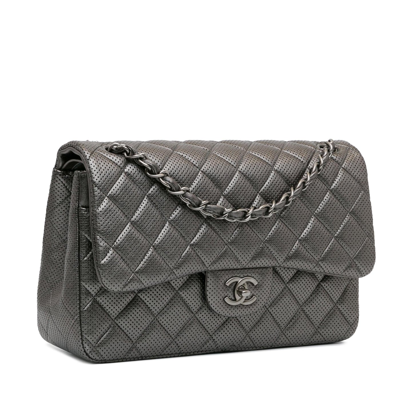 Chanel Jumbo Classic Perforated Lambskin Double Flap (SHG-YJkM4S) Shoulder Bag