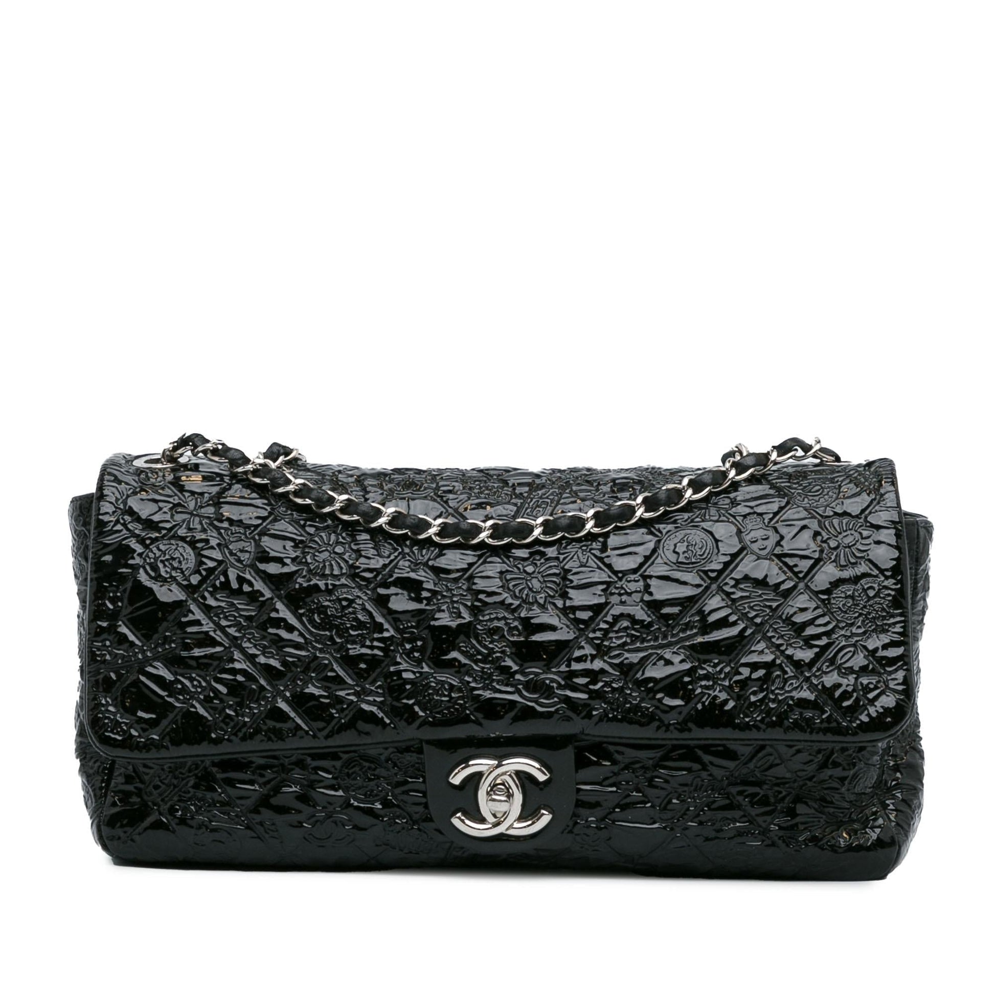 Chanel Jumbo Patent Lucky Symbols Flap (SHG-IatIl6) Shoulder Bag