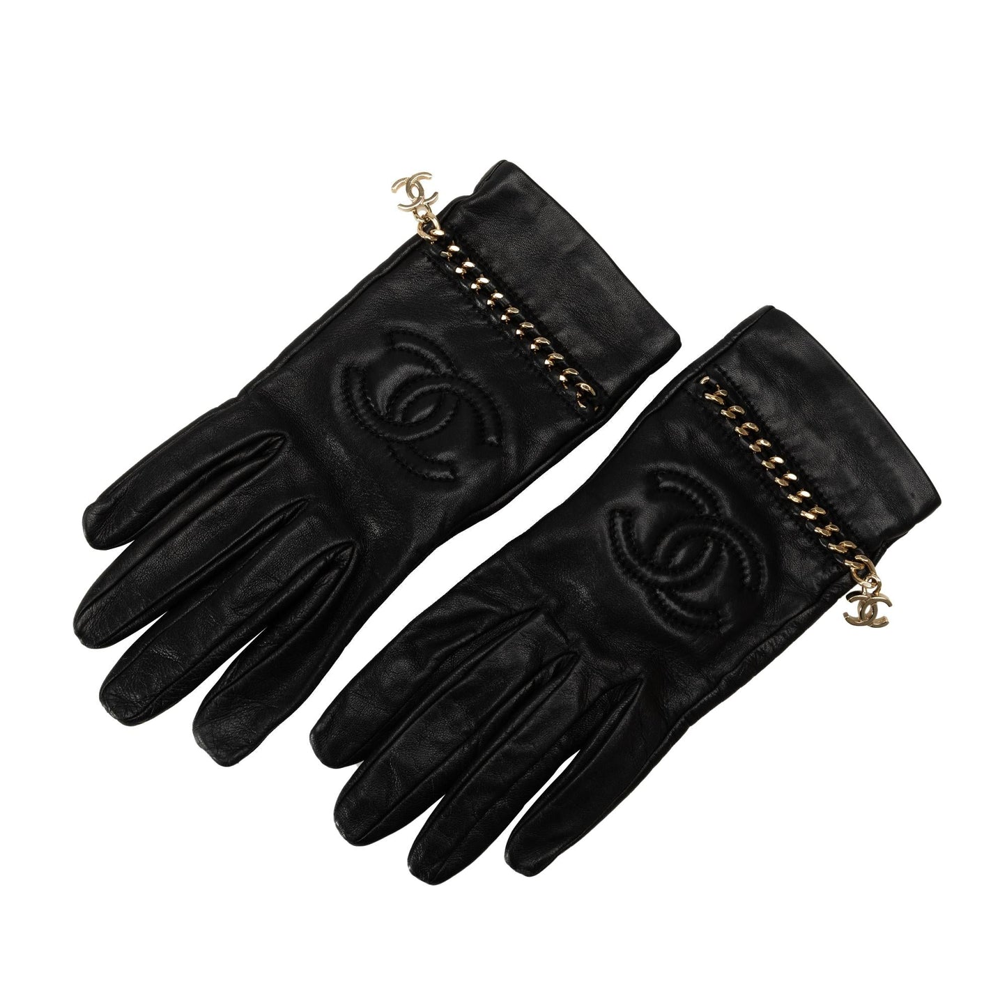 Chanel Lambskin CC Chain Link Gloves (SHG-jpfARh) Handbag