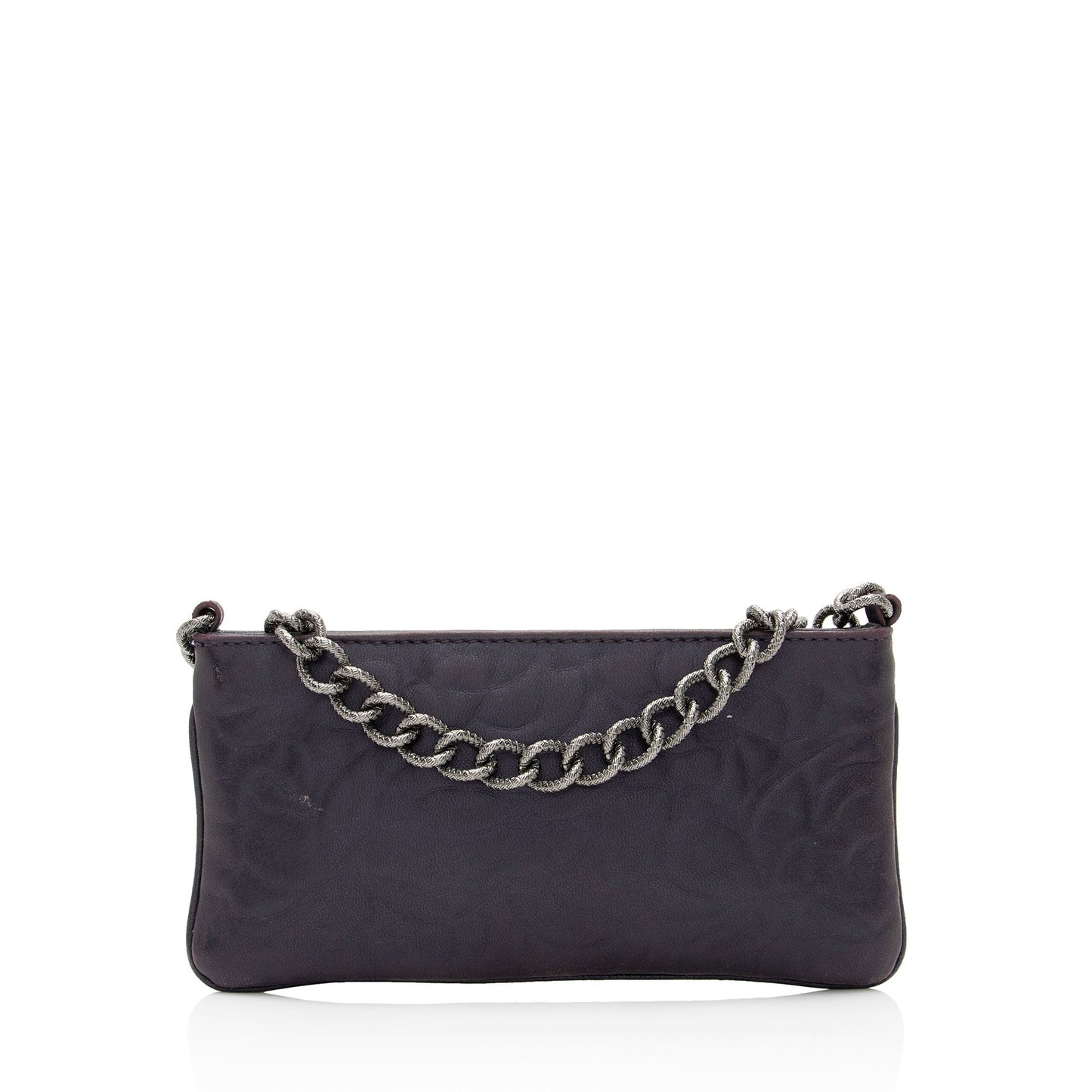 Chanel Lambskin Camellia Chain Pochette (SHF-qFR6yY) Clutch