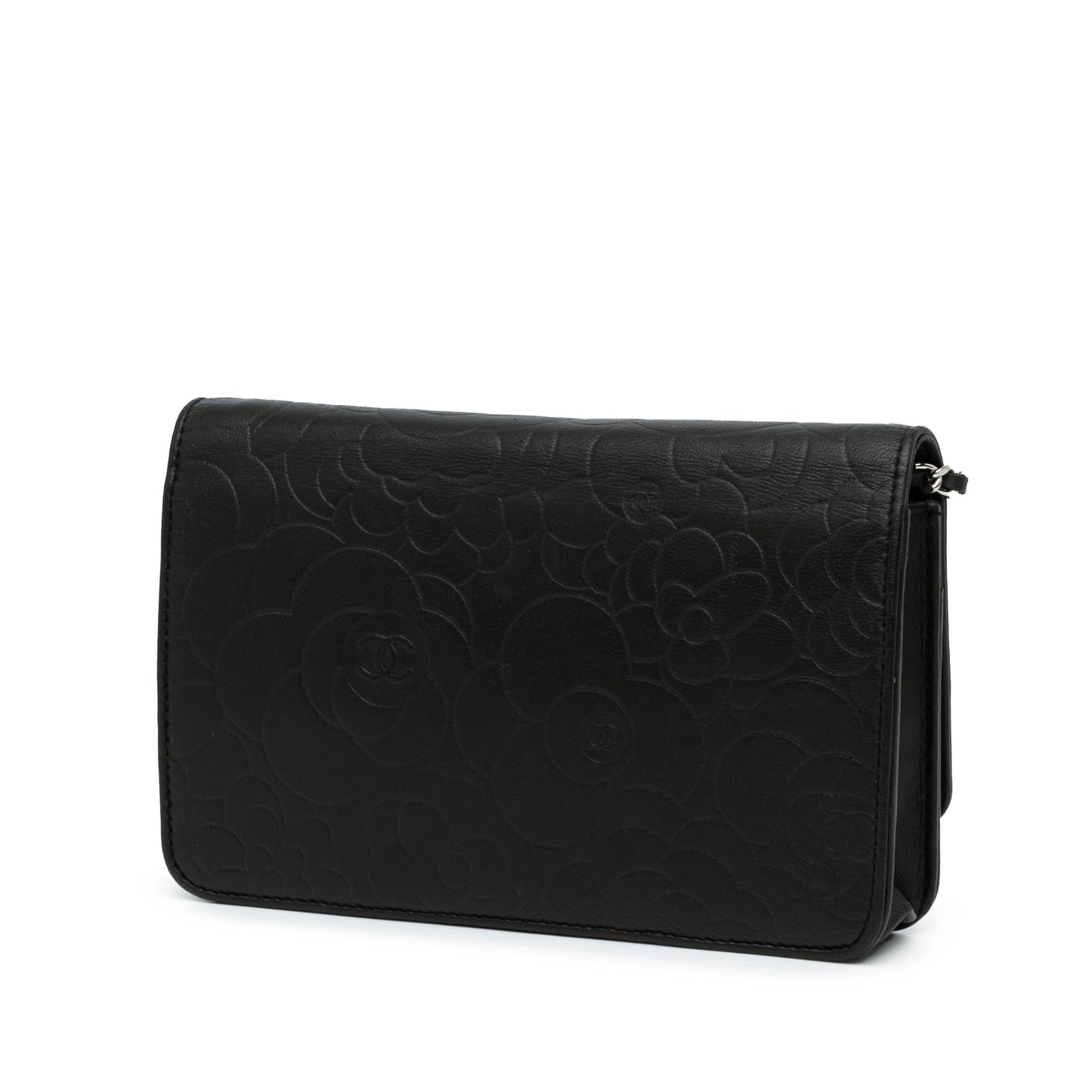 Chanel Lambskin Camellia Embossed Wallet On Chain (SHG-zvZjrf) Crossbody