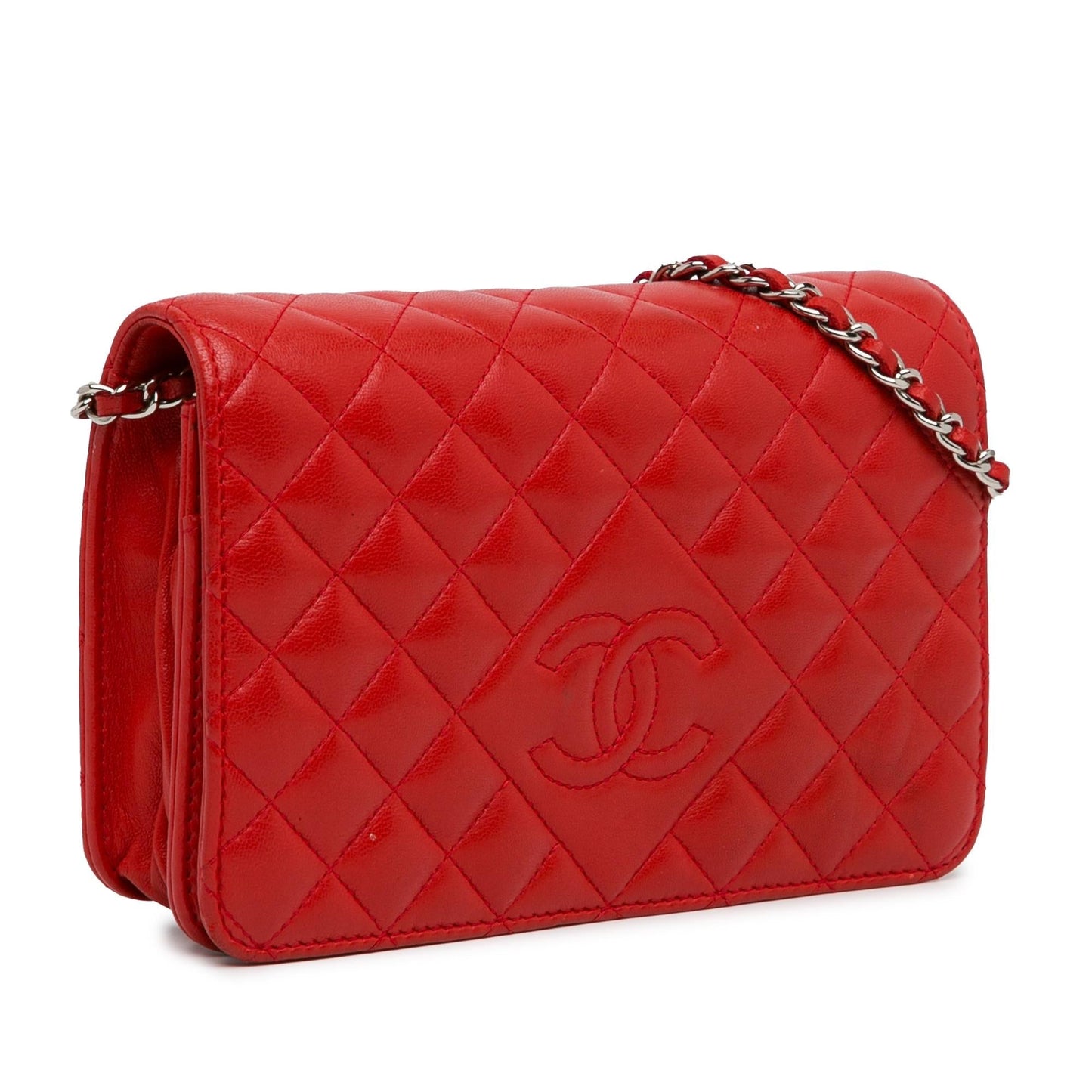 Chanel Lambskin Diamond CC Wallet on Chain (SHG-K03AWt) Crossbody