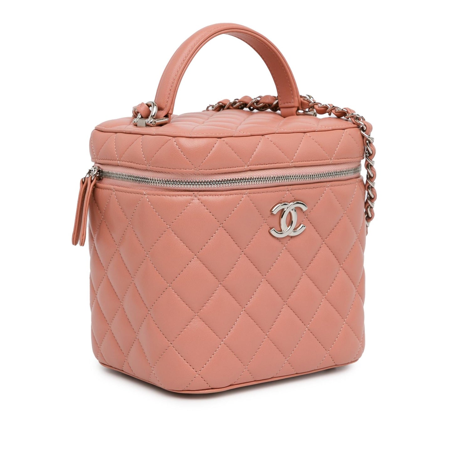 Chanel Lambskin Top Handle Vanity Case with Chain (SHG-BSRNGL) Handbag
