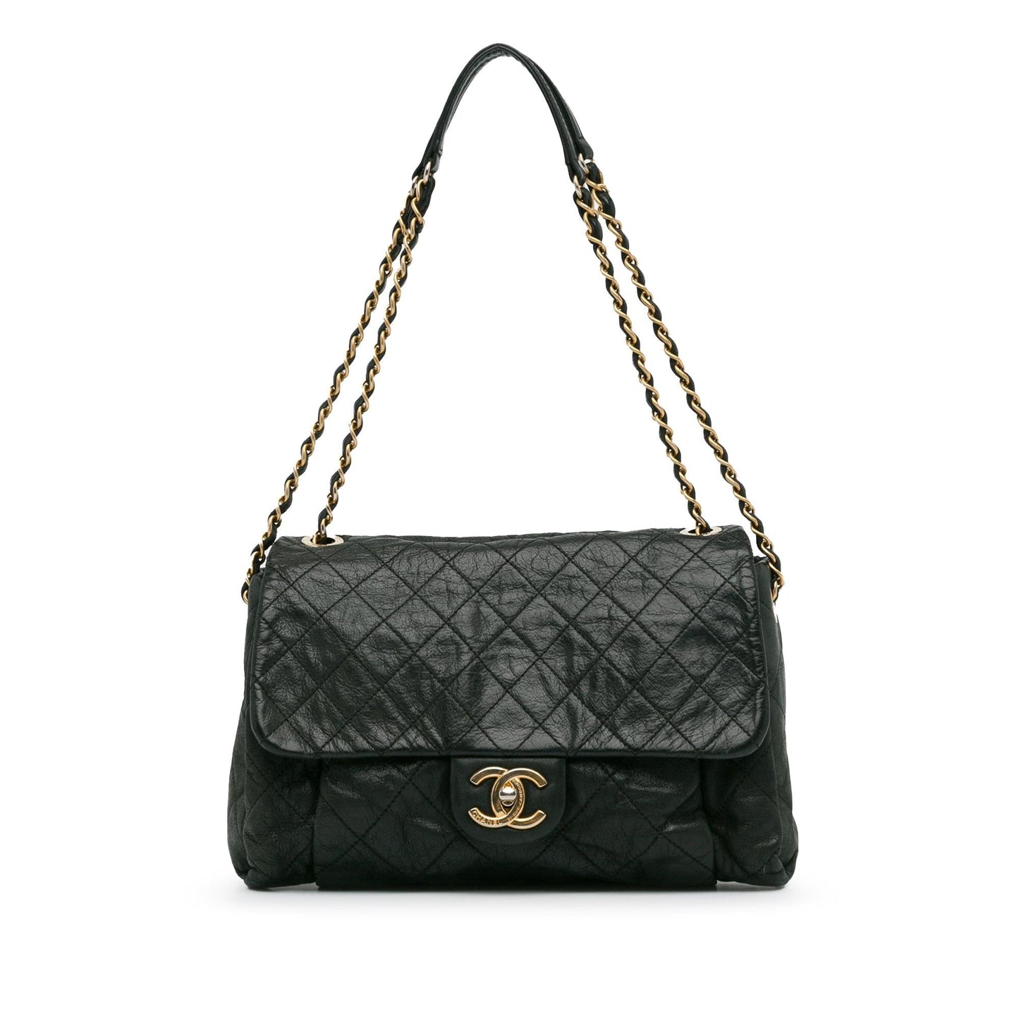 Chanel Large Aged Calfskin Chic Quilt Flap (SHG-qmJwT4) Shoulder Bag