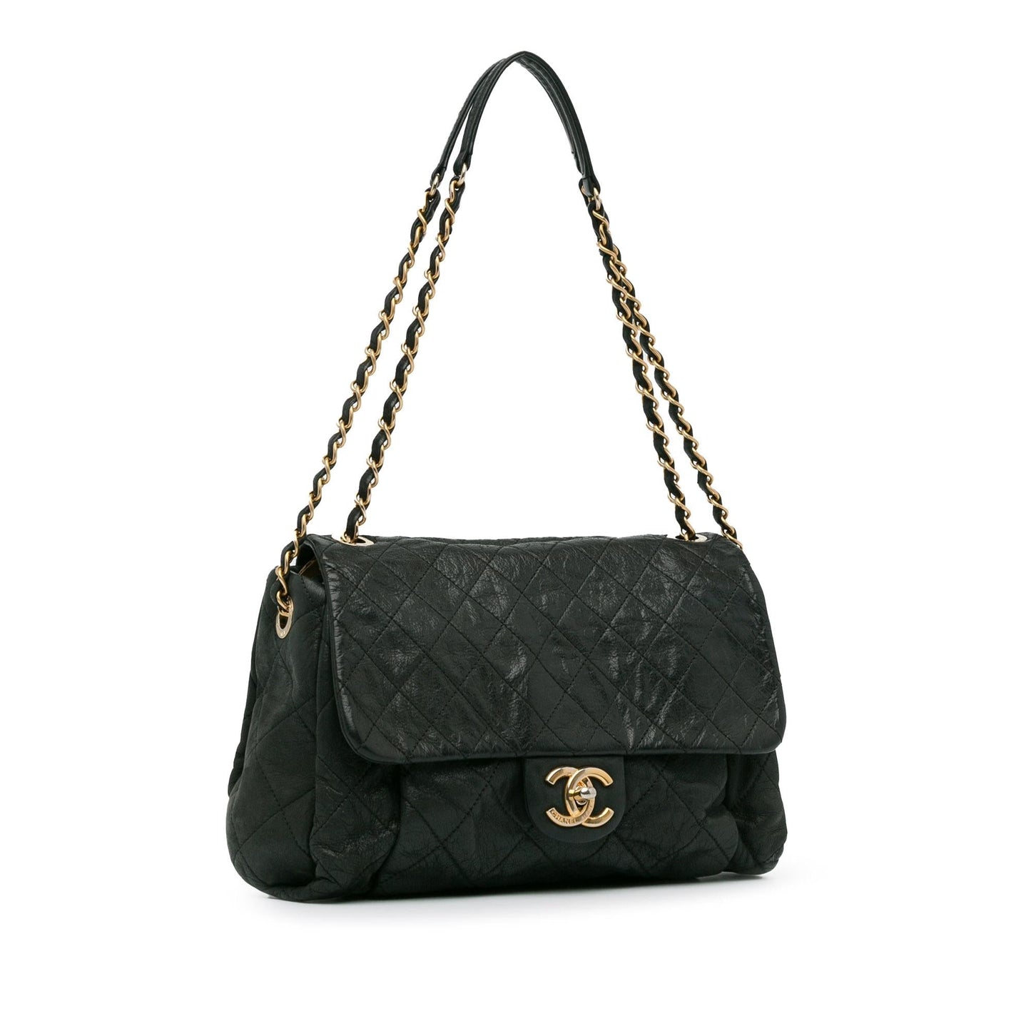 Chanel Large Aged Calfskin Chic Quilt Flap (SHG-qmJwT4) Shoulder Bag