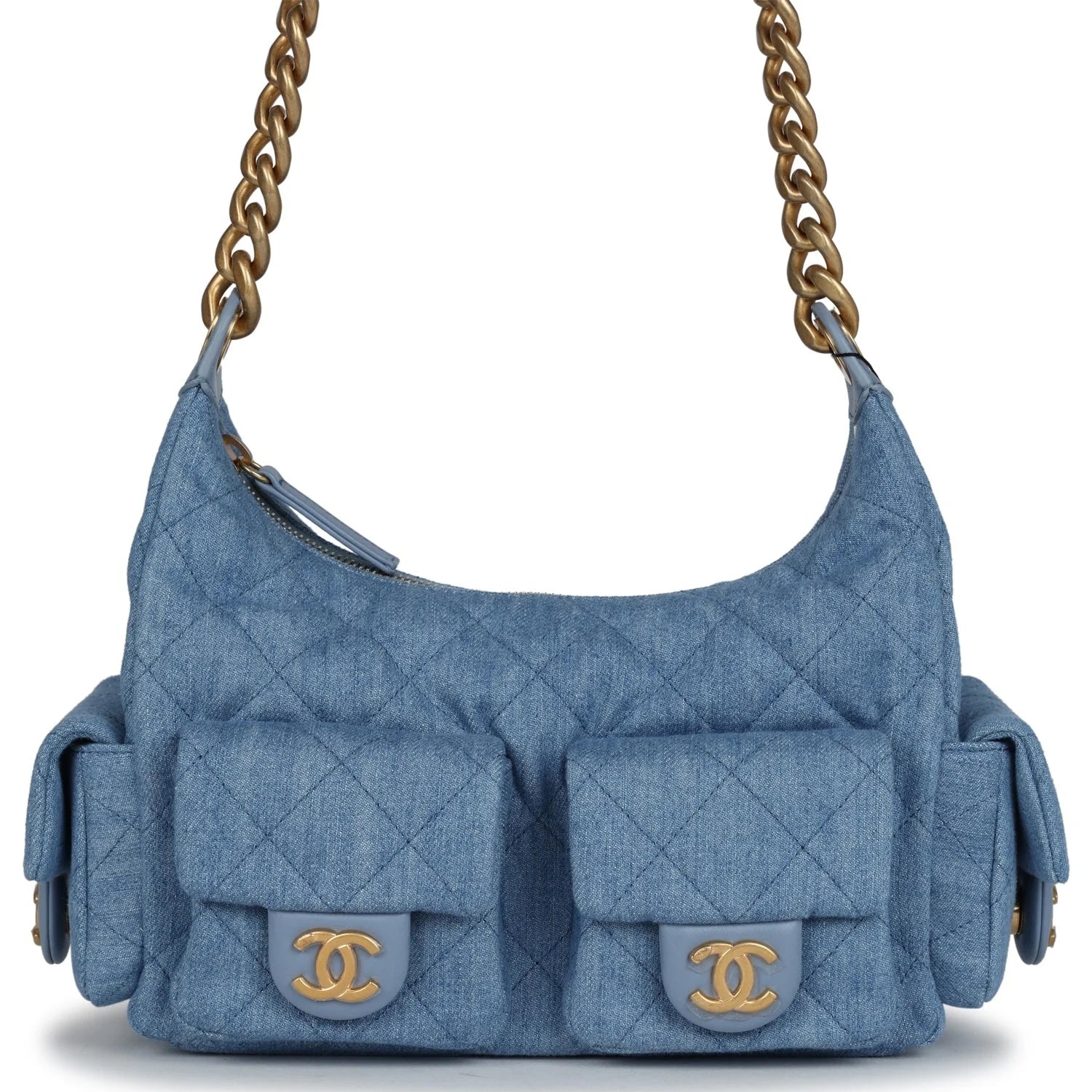 CHANEL LARGE CARGO QUILTED WASHED HOBO BAG
