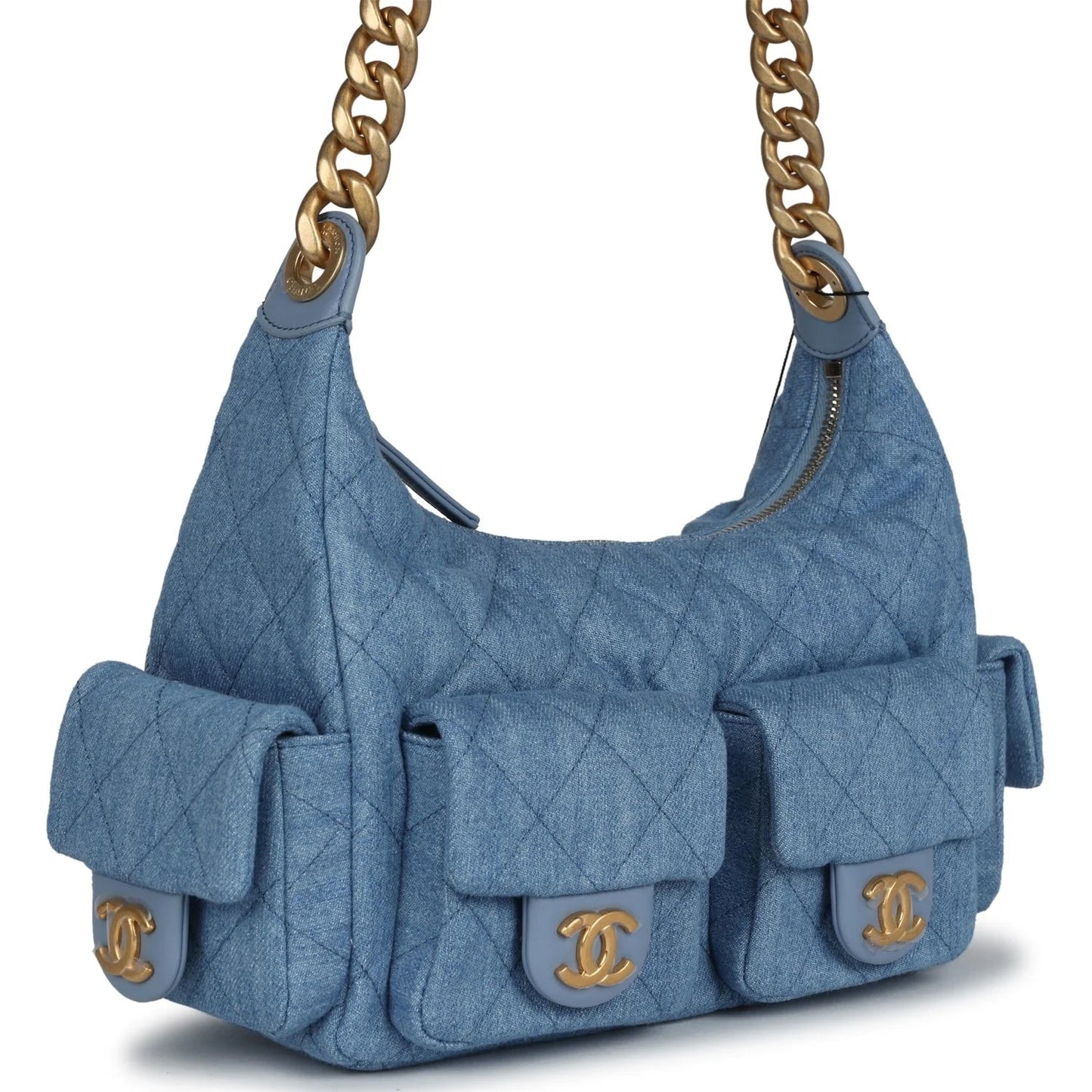 CHANEL LARGE CARGO QUILTED WASHED HOBO BAG