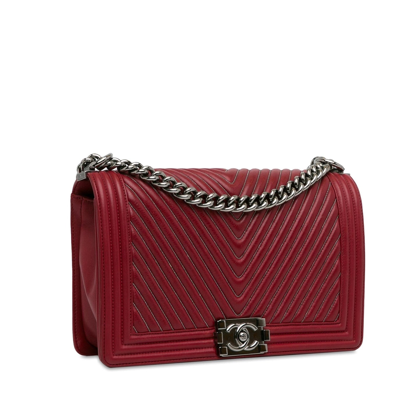 Chanel Large Embellished Calfskin Chevron Boy Flap (SHG-HF4Dqm) Crossbody