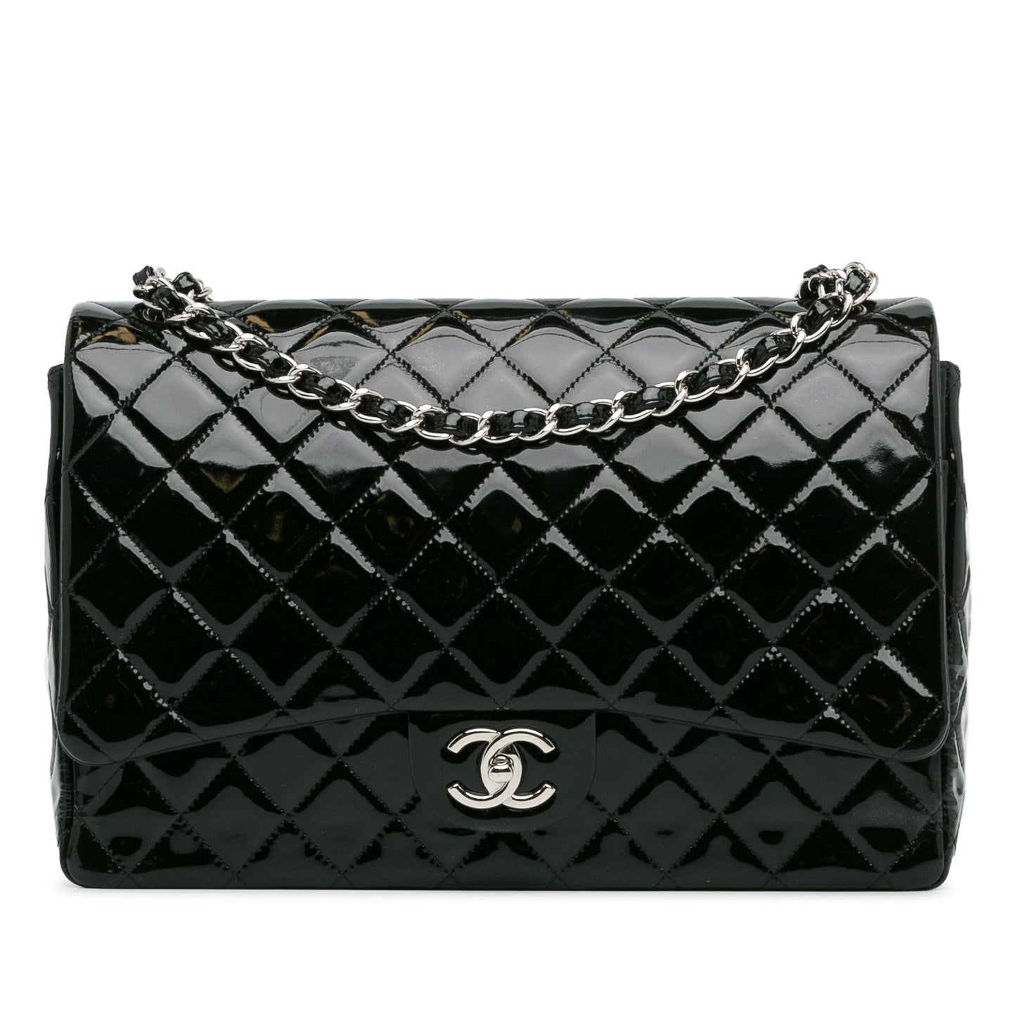 Chanel Maxi Classic Patent Double Flap (SHG-WJjEtr) Shoulder Bag