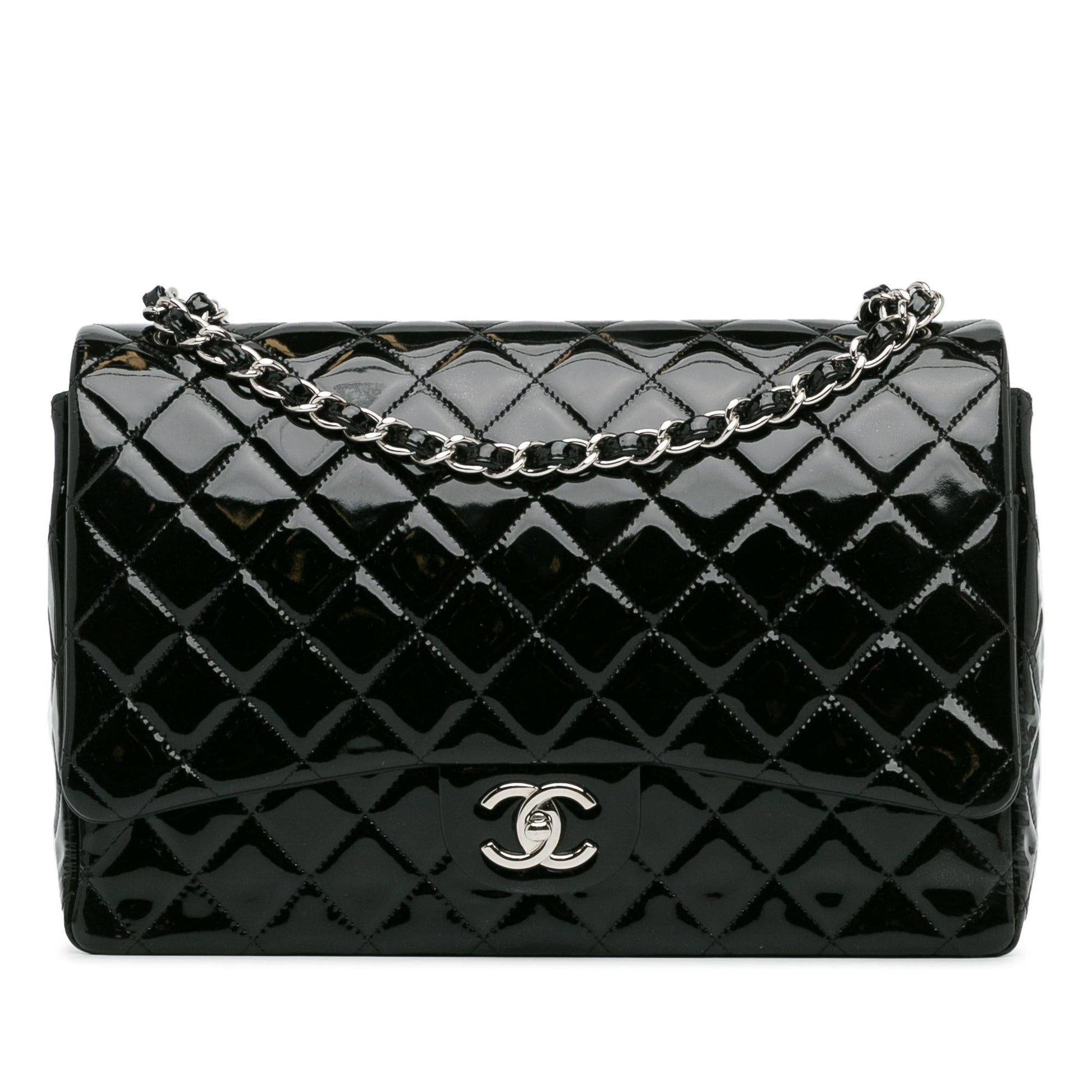 Chanel Maxi Classic Patent Double Flap (SHG-WJjEtr) Shoulder Bag