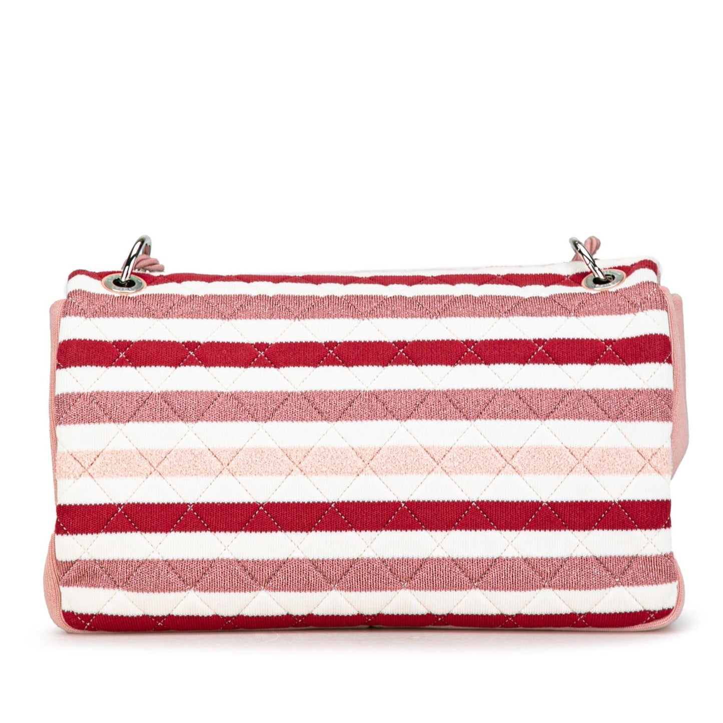 Chanel Maxi Stripe Jersey Felt and Rope Flap (SHG-64cbwe) Shoulder Bag