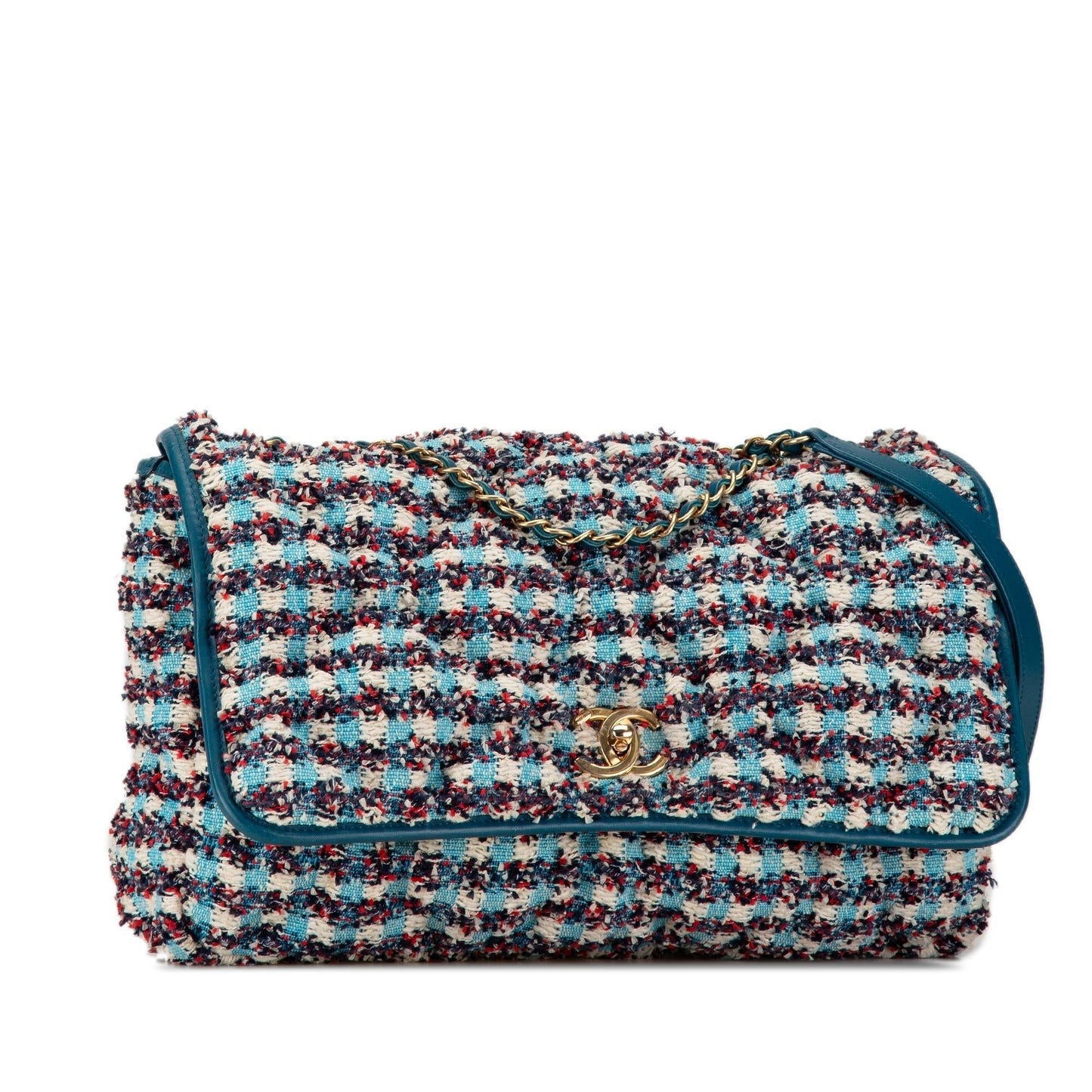 Chanel Maxi Tweed Chesterfield Single Flap (SHG-t8PRWy) Crossbody
