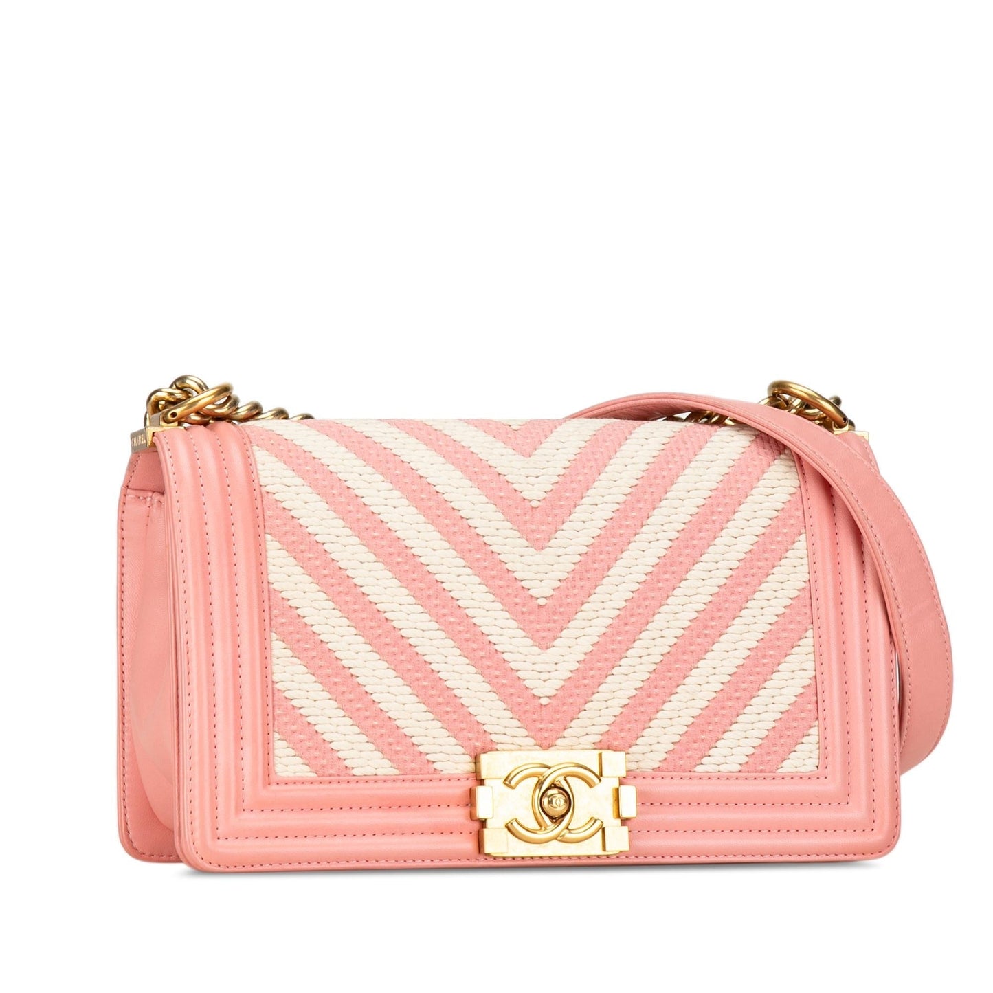 Chanel Medium Braided Chevron Boy Flap (SHG-9hhRjC) Crossbody
