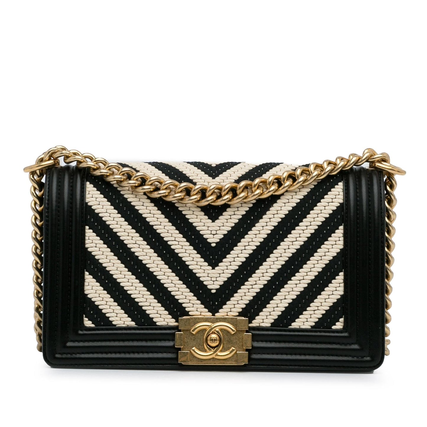 Chanel Medium Braided Chevron Le Boy (SHG-Qo0SYS) Crossbody