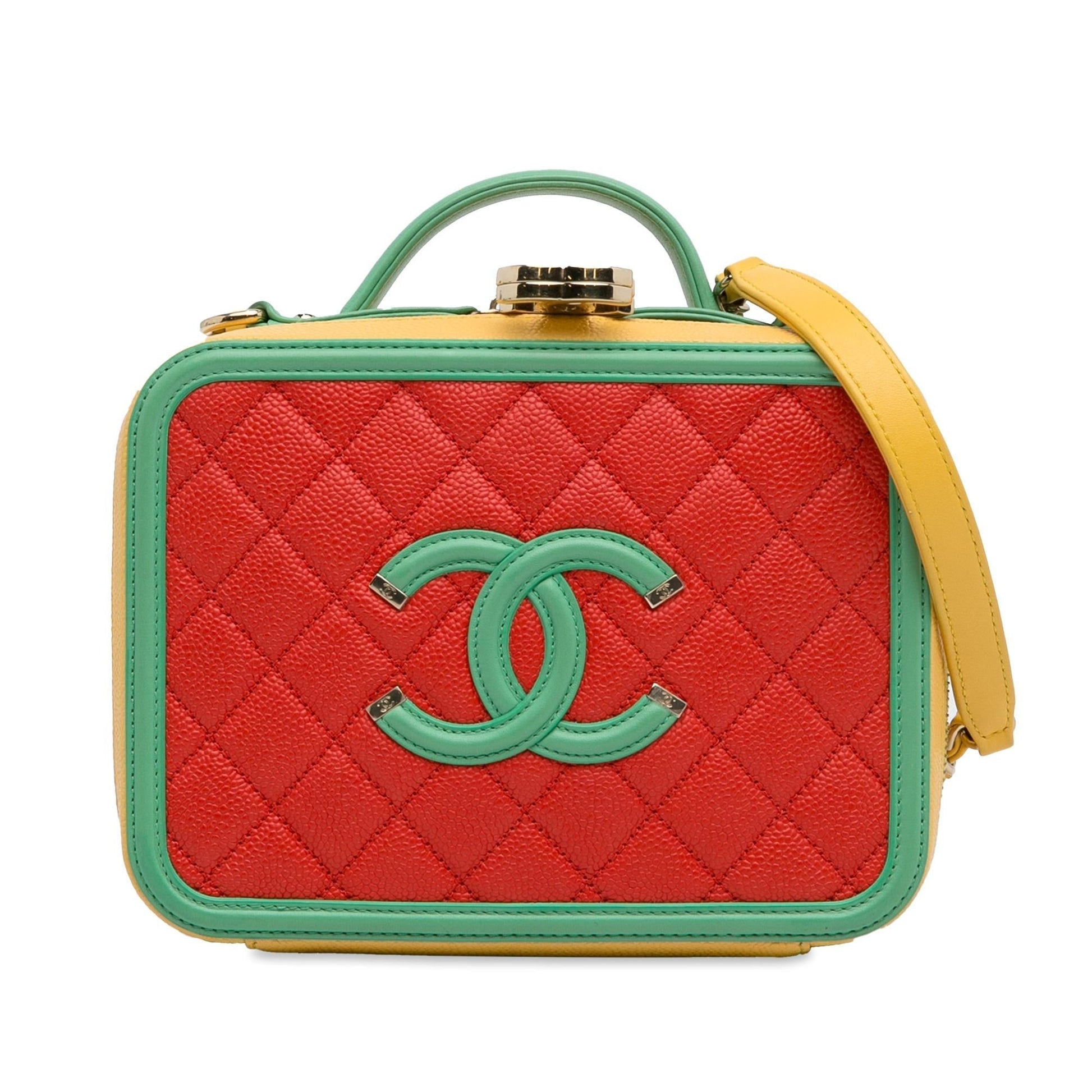Chanel Medium CC Caviar Filigree Vanity Case (SHG-PrxVRk) Handbag