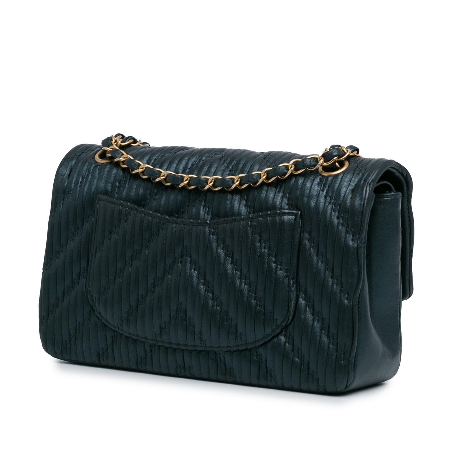 Chanel Medium Calfskin Coco Pleats Double Flap (SHG-8NvBoQ) Crossbody