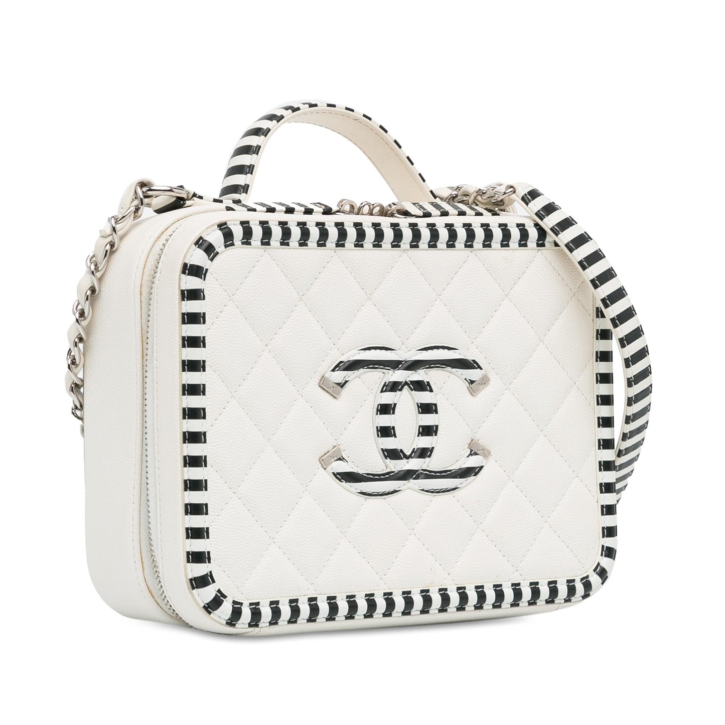 Chanel Medium Caviar CC Filigree Vanity Case (SHG-APLaSU) Handbag