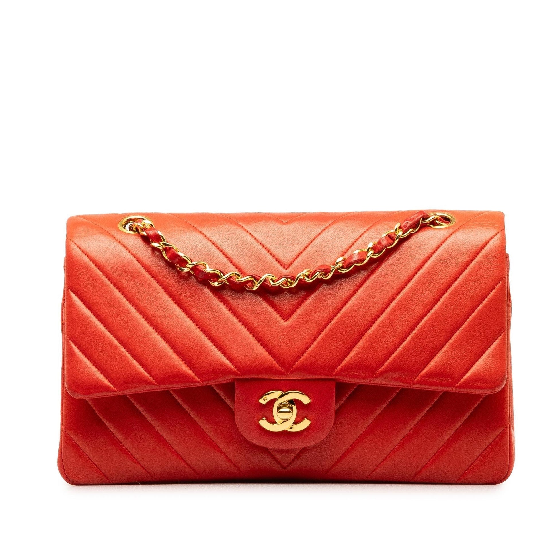 Chanel Medium Chevron Lambskin Double Flap (SHG-8d3ILA) Shoulder Bag