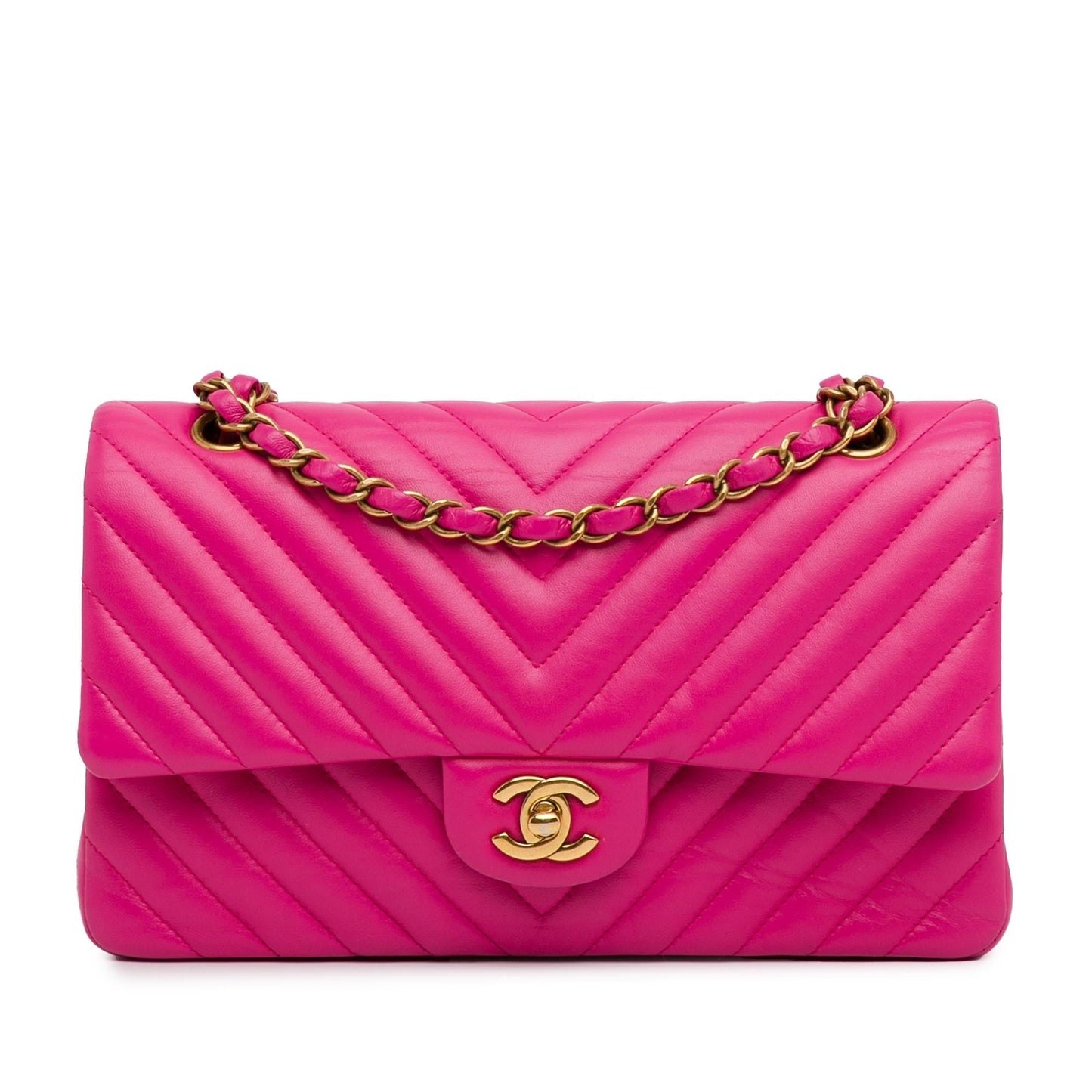 Chanel Medium Chevron Lambskin Double Flap (SHG-472NmH) Shoulder Bag