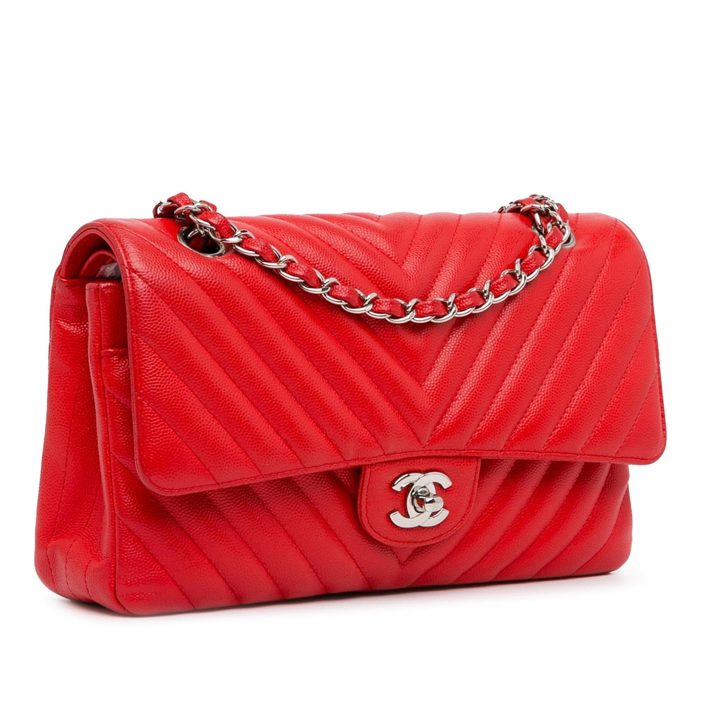 Chanel Medium Classic Chevron Caviar Double Flap (SHG-Cx8LmL) Shoulder Bag