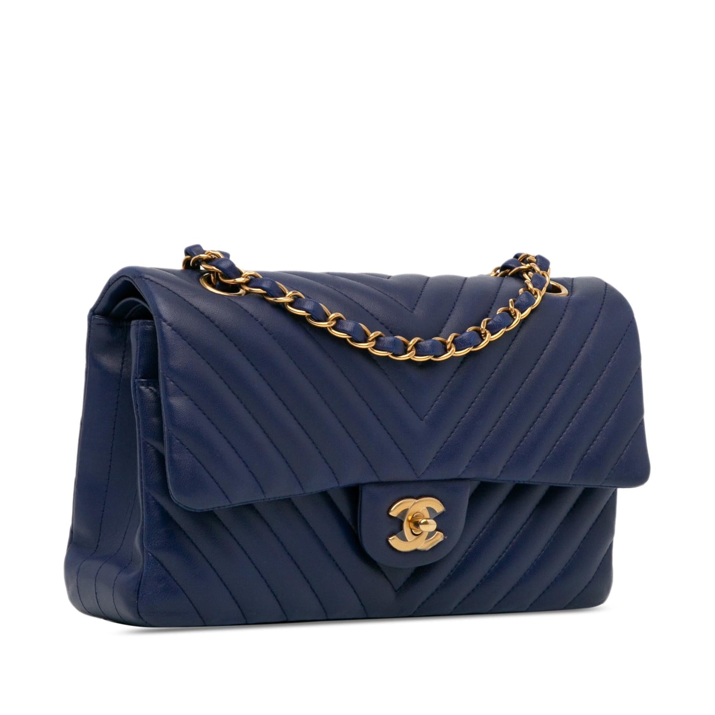 Chanel Medium Classic Chevron Lambskin Double Flap (SHG-HArZHX) Shoulder Bag