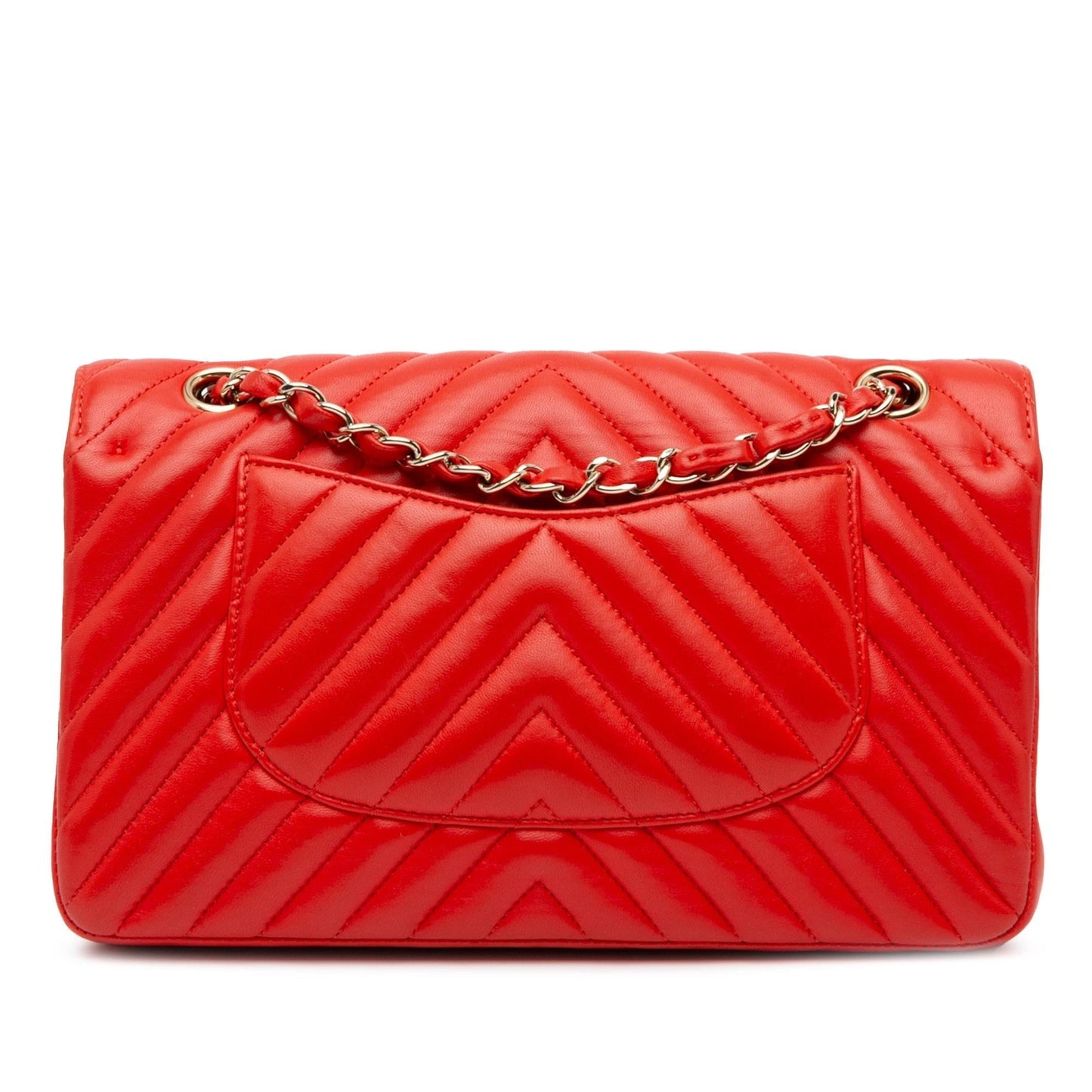 Chanel Medium Classic Chevron Lambskin Double Flap (SHG-PfQlYr) Shoulder Bag
