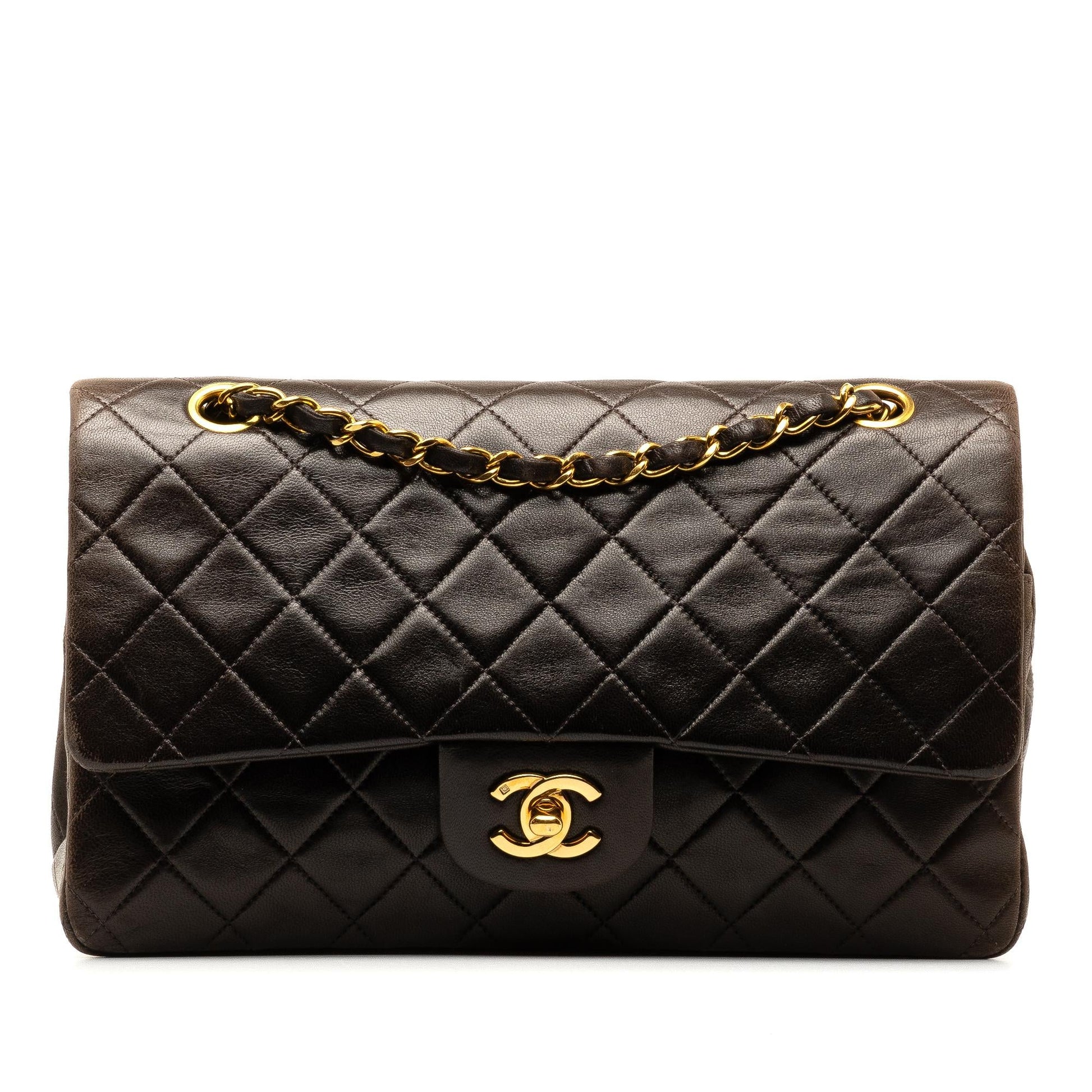 Chanel Medium Classic Lambskin Double Flap (SHG-xchk0A) Shoulder Bag