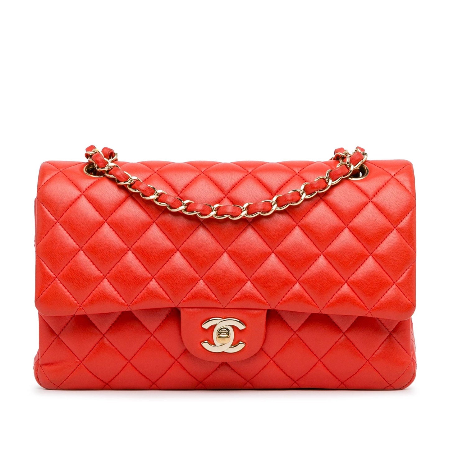 Chanel Medium Classic Lambskin Double Flap (SHG-UVtye4) Shoulder Bag