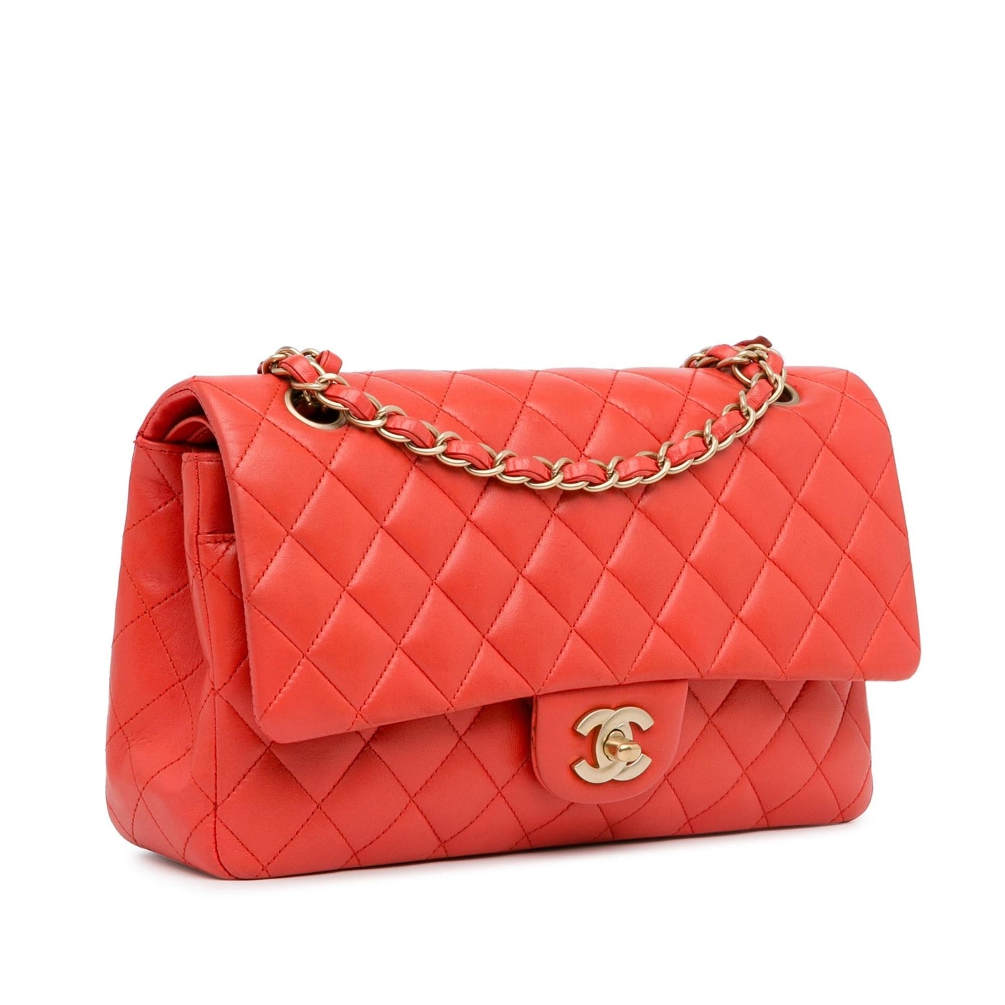 Chanel Medium Classic Lambskin Double Flap (SHG-H1Kink) Shoulder Bag