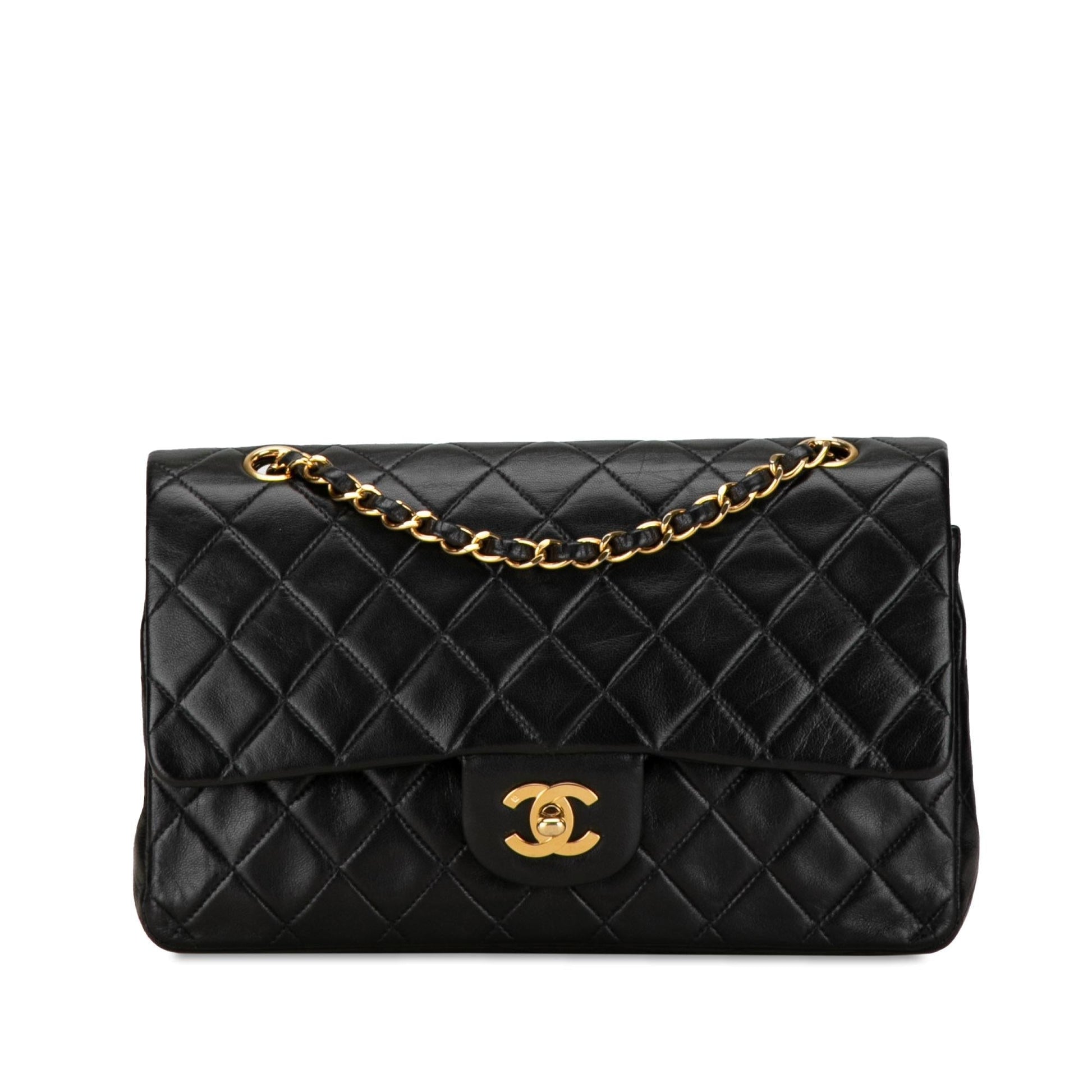 Chanel Medium Classic Lambskin Double Flap (SHG-Waqtih) Shoulder Bag