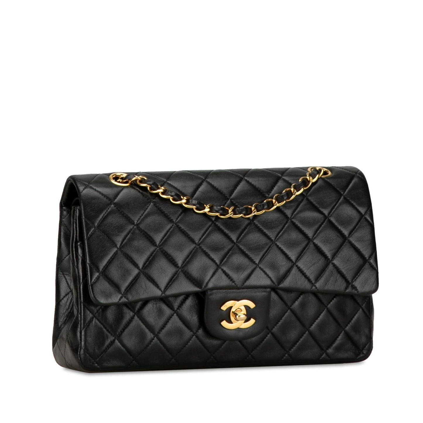 Chanel Medium Classic Lambskin Double Flap (SHG-Waqtih) Shoulder Bag