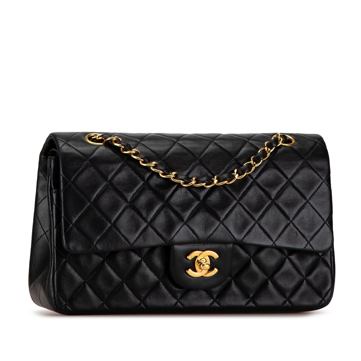 Chanel Medium Classic Lambskin Double Flap (SHG-GpukLW) Shoulder Bag