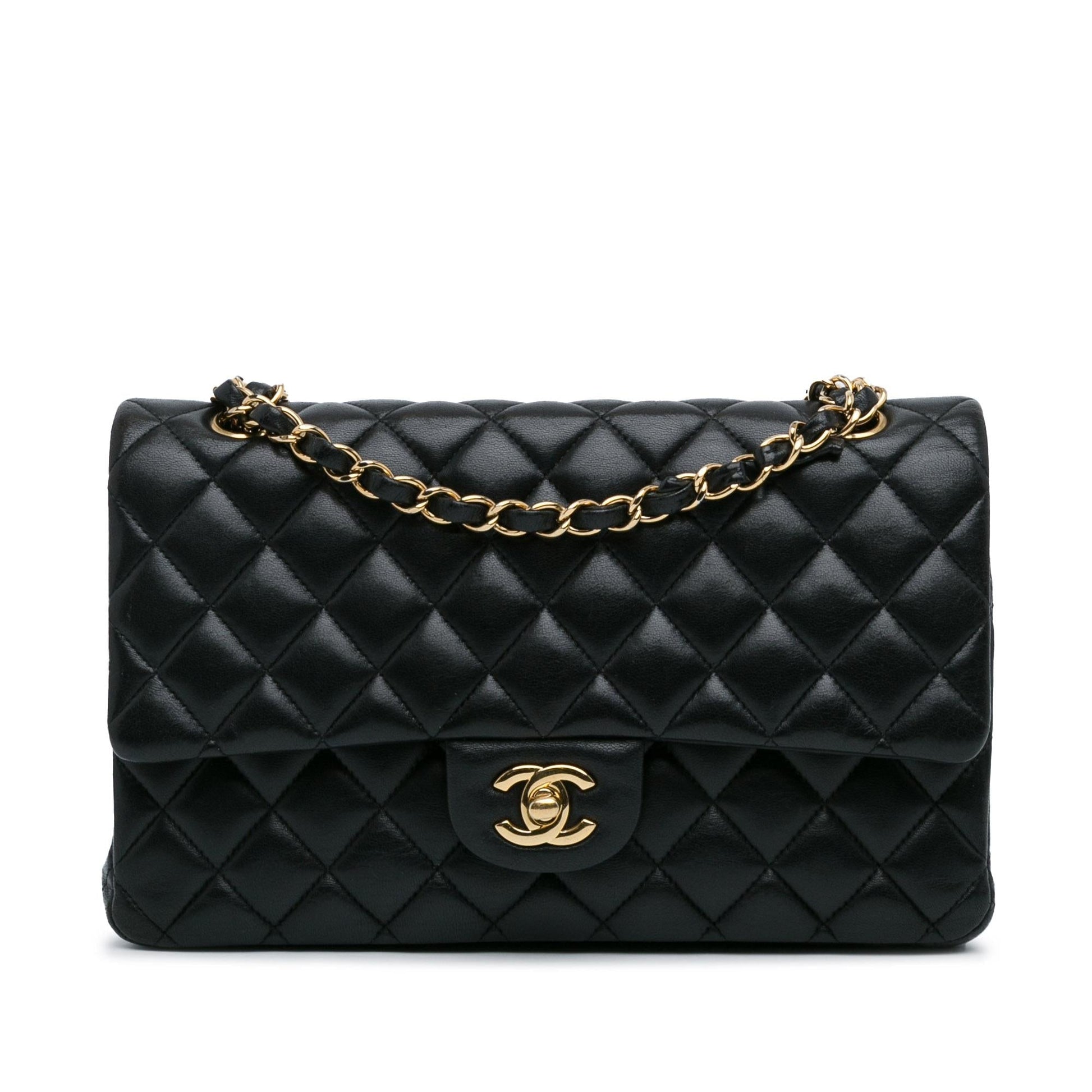 Chanel Medium Classic Lambskin Double Flap (SHG-ABhfkF) Shoulder Bag