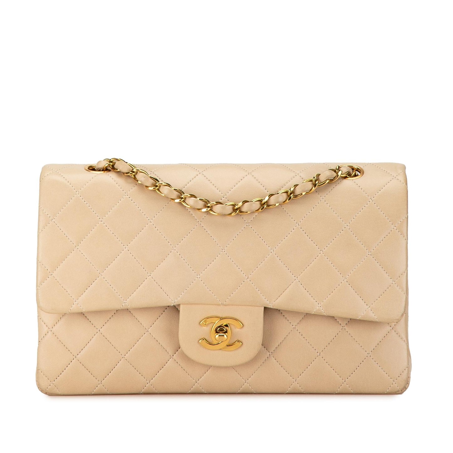 Chanel Medium Classic Lambskin Double Flap (SHG-65y48i) Shoulder Bag