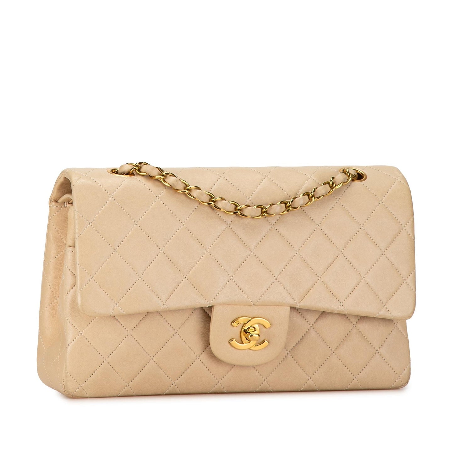 Chanel Medium Classic Lambskin Double Flap (SHG-65y48i) Shoulder Bag