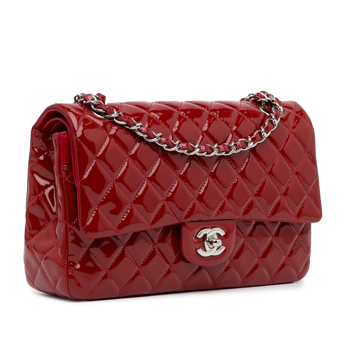 Chanel Medium Classic Patent Double Flap (SHG-aWKJWo) Shoulder Bag
