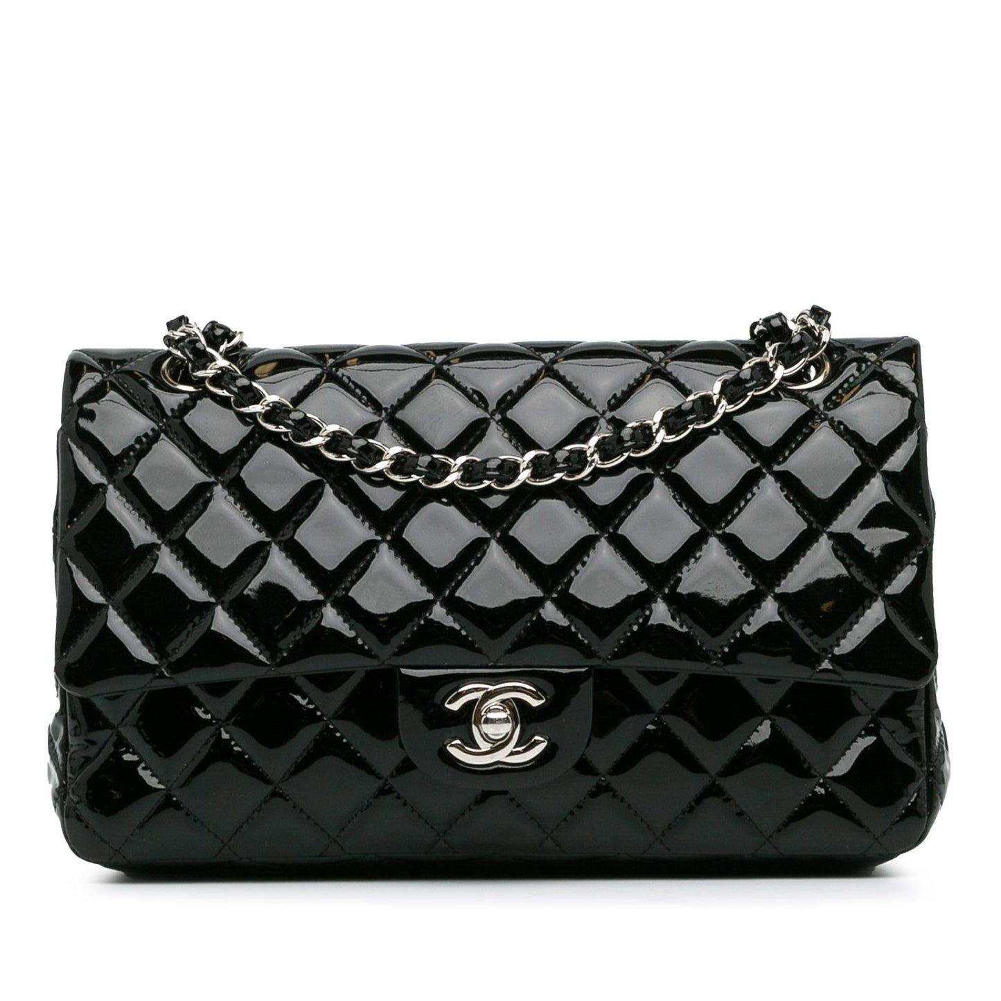Chanel Medium Classic Patent Double Flap (SHG-gXzPcU) Shoulder Bag
