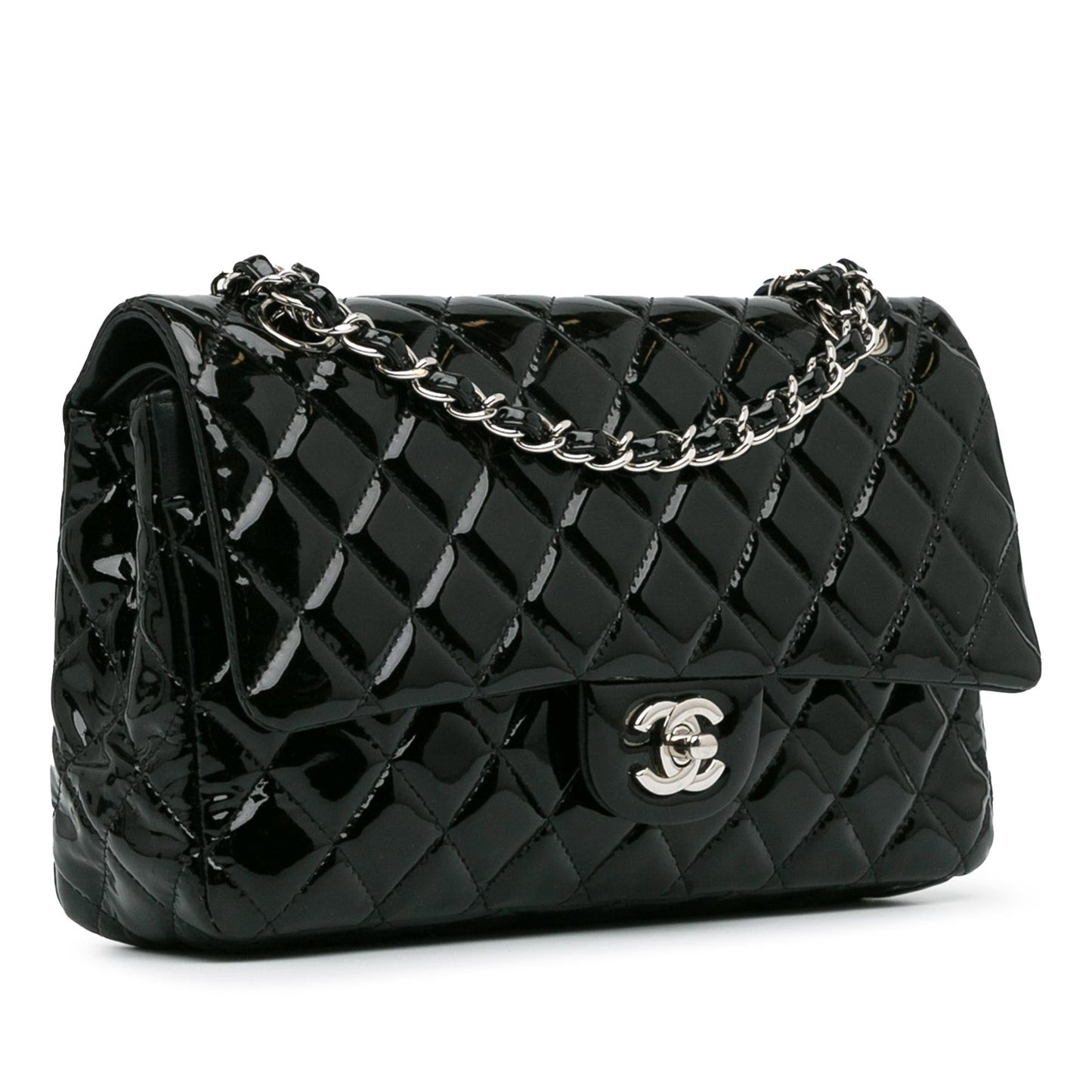 Chanel Medium Classic Patent Double Flap (SHG-gXzPcU) Shoulder Bag