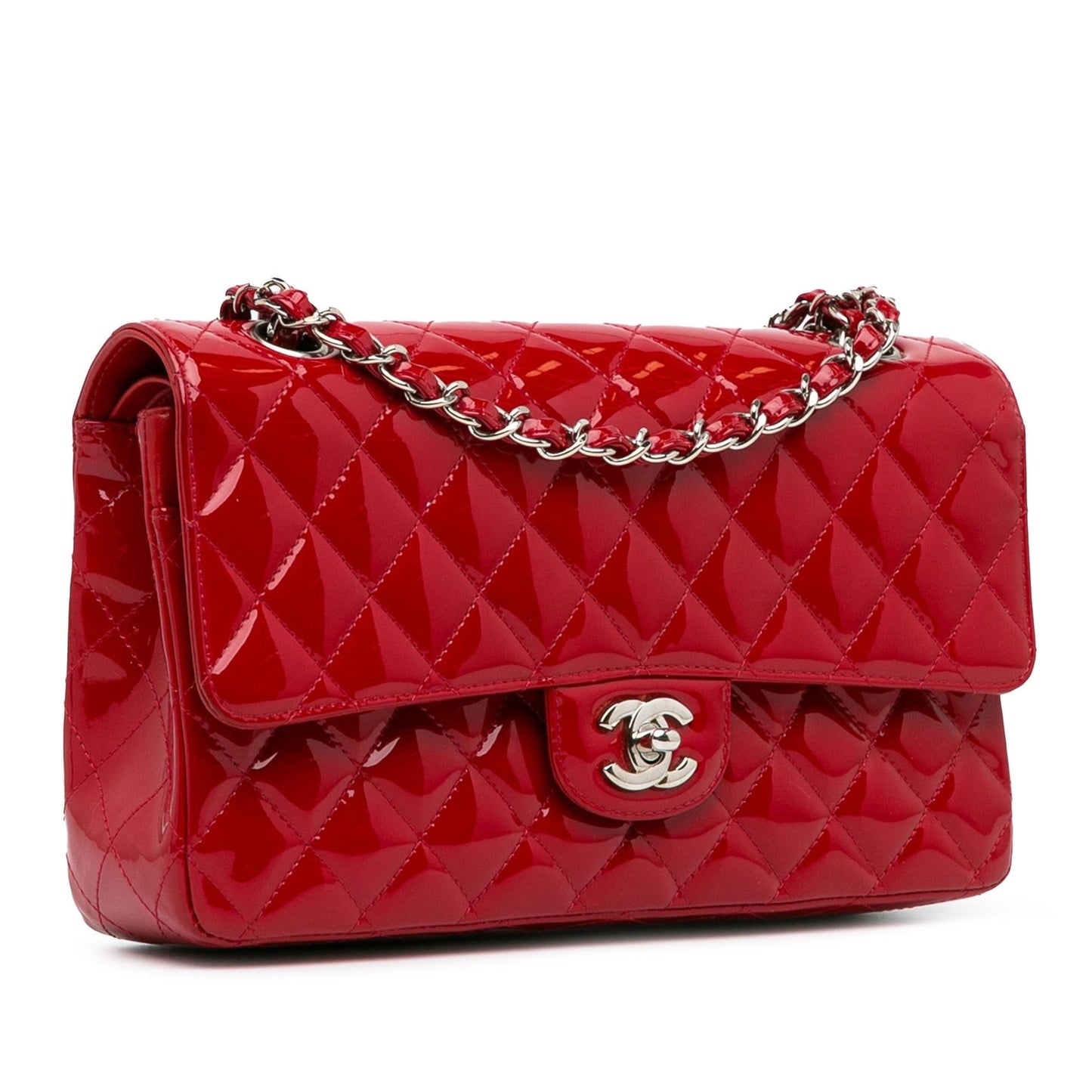 Chanel Medium Classic Patent Double Flap (SHG-3RWLQC) Shoulder Bag