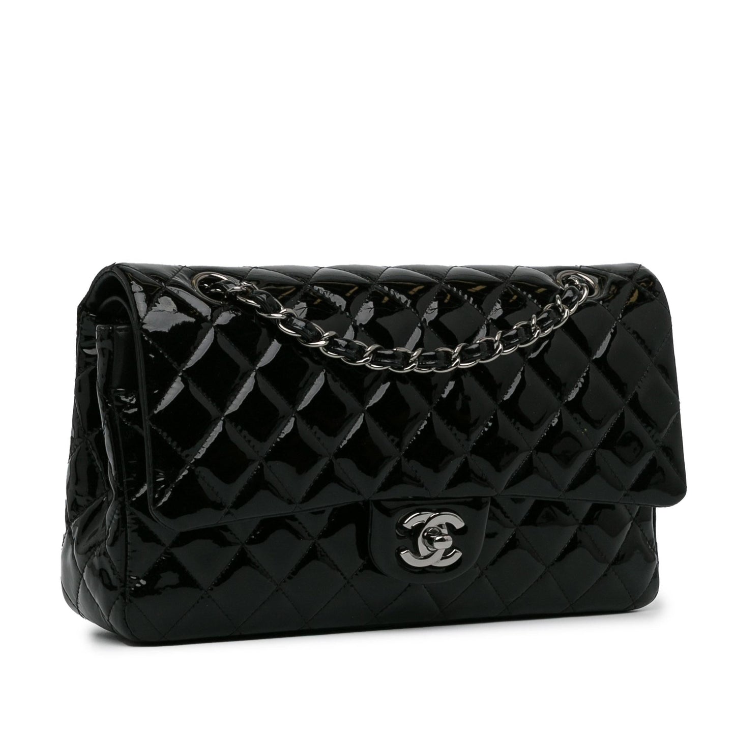 Chanel Medium Classic Patent Double Flap (SHG-LOFzHY) Shoulder Bag