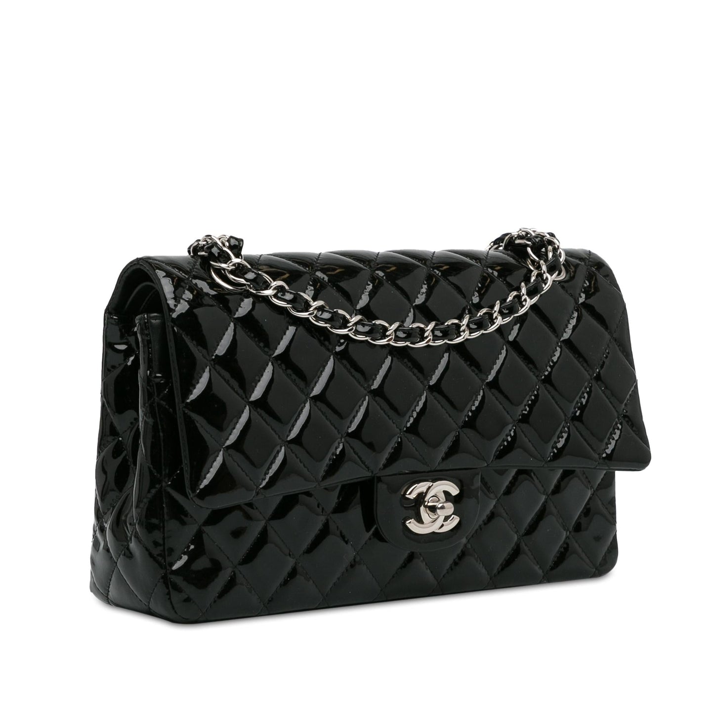 Chanel Medium Classic Patent Double Flap (SHG-2RaR0d) Shoulder Bag
