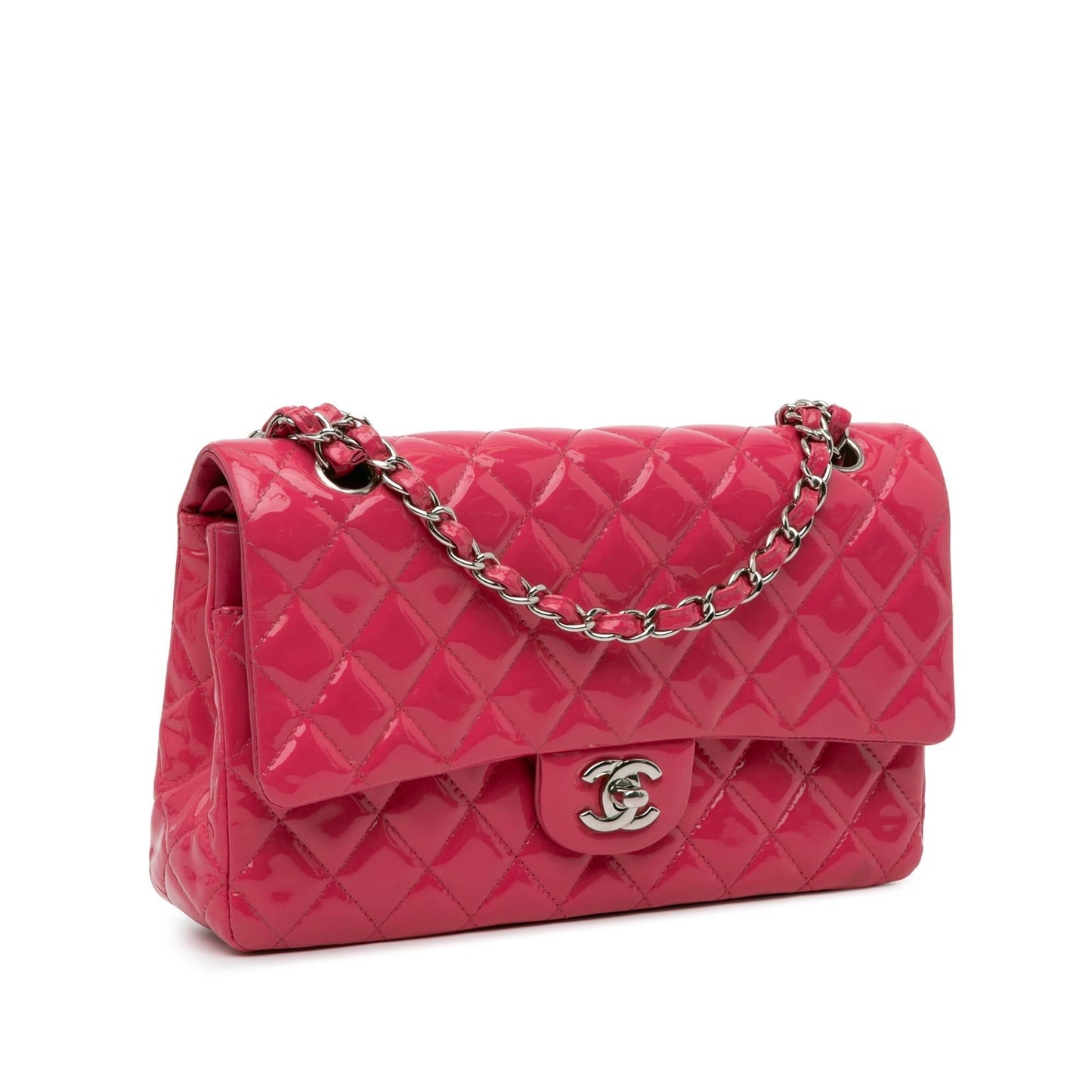 Chanel Medium Classic Patent Double Flap (SHG-gwOeOo) Shoulder Bag
