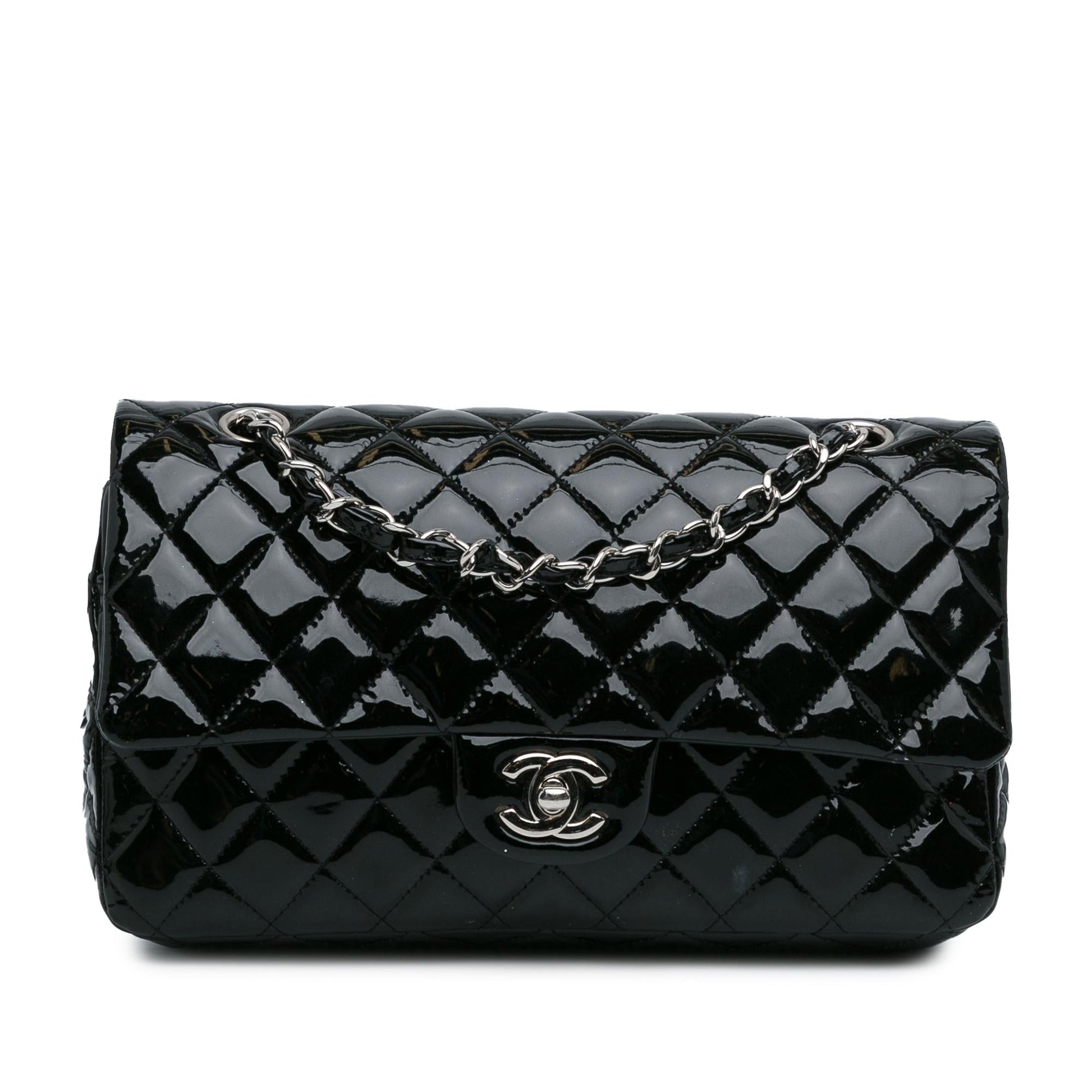 Chanel Medium Classic Patent Double Flap (SHG-RxvttZ) Shoulder Bag